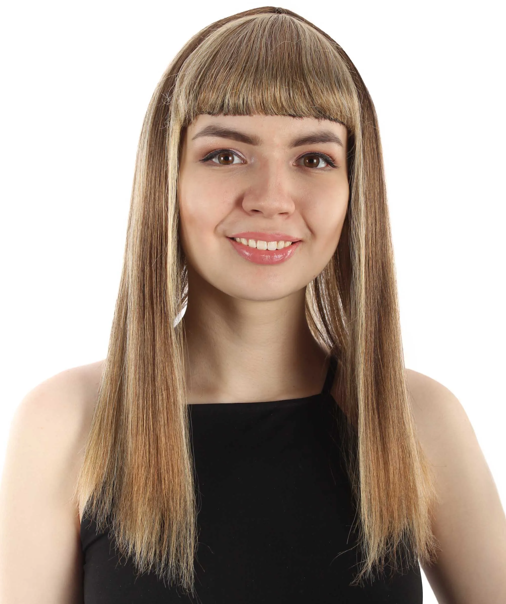 Adult Women's 18" Inch Silky Medium Straight Length Diva Wig, Multiple Color Synthetic Hair with Bangs | HPO