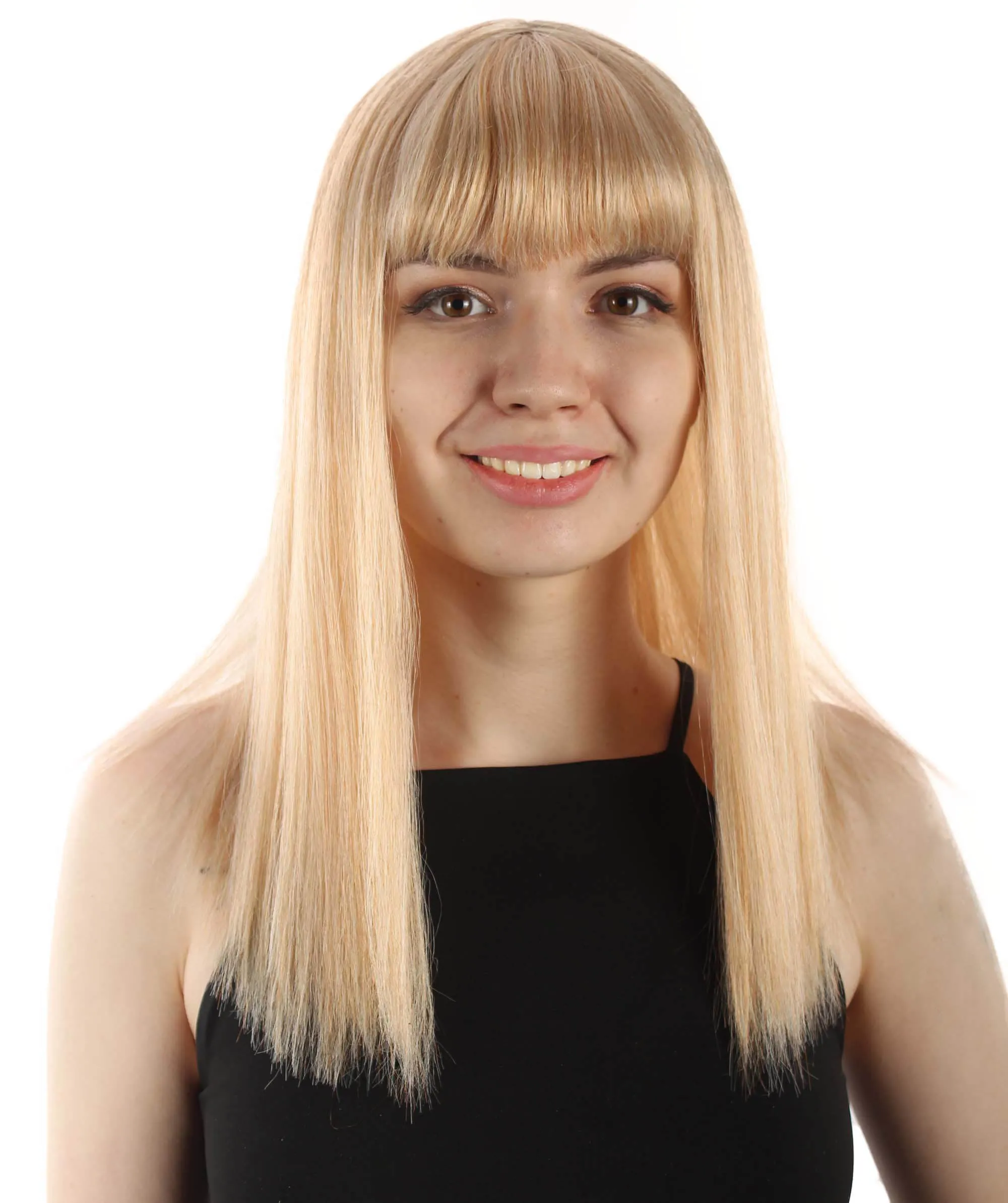 Adult Women's 18" Inch Silky Medium Straight Length Diva Wig, Multiple Color Synthetic Hair with Bangs | HPO