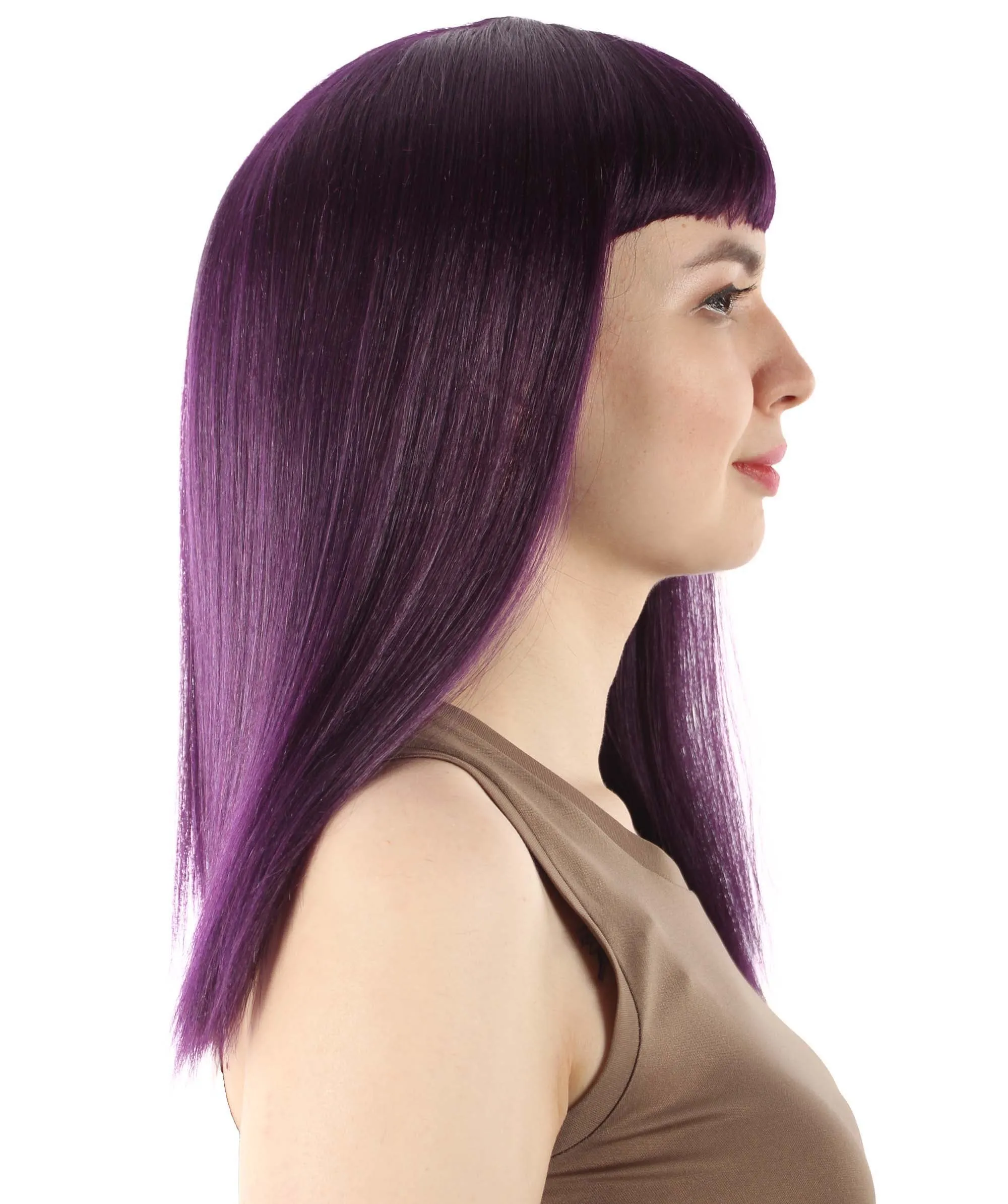 Adult Women's 18" Inch Silky Medium Straight Length Diva Wig, Multiple Color Synthetic Hair with Bangs | HPO