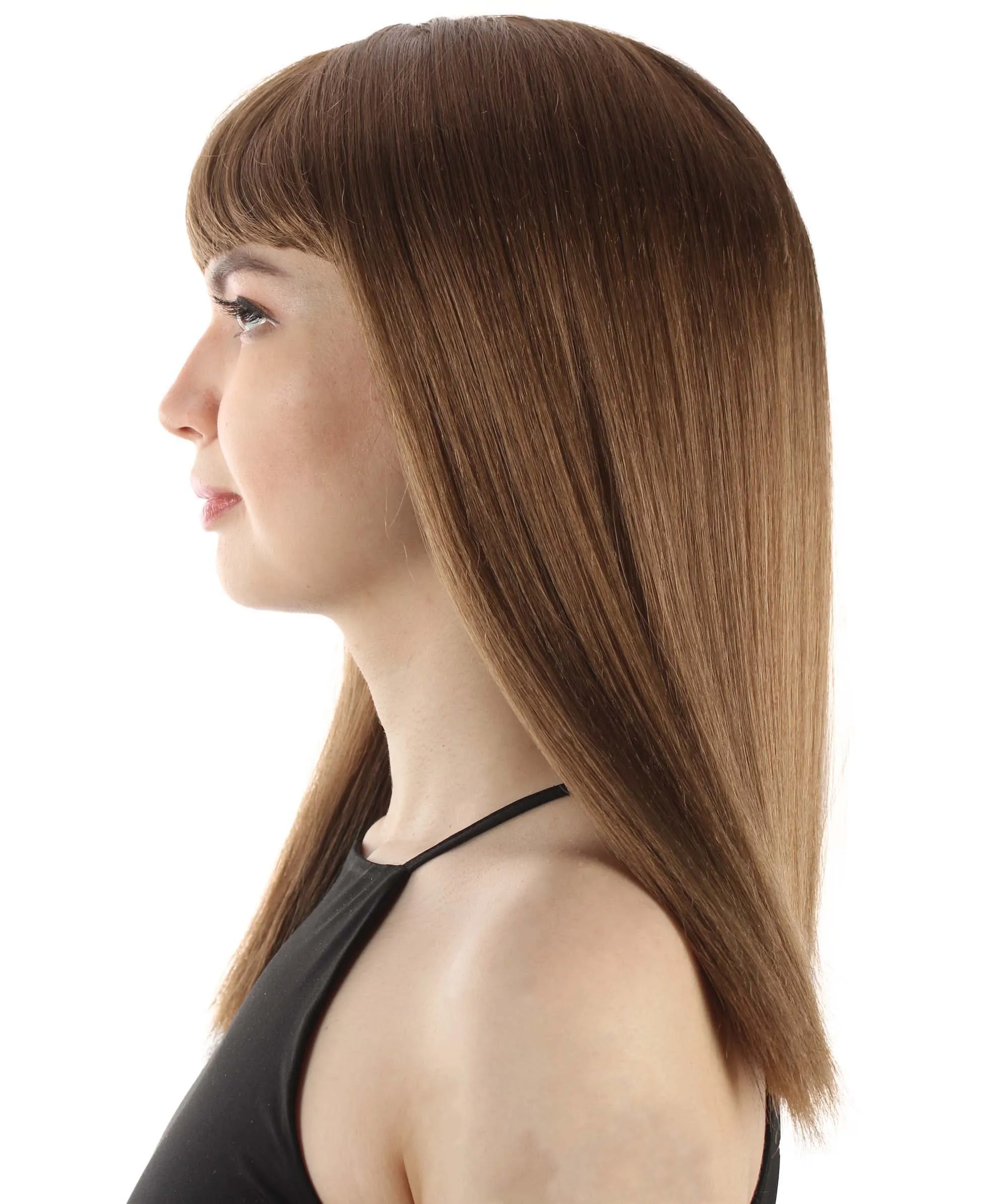 Adult Women's 18" Inch Silky Medium Straight Length Diva Wig, Multiple Color Synthetic Hair with Bangs | HPO