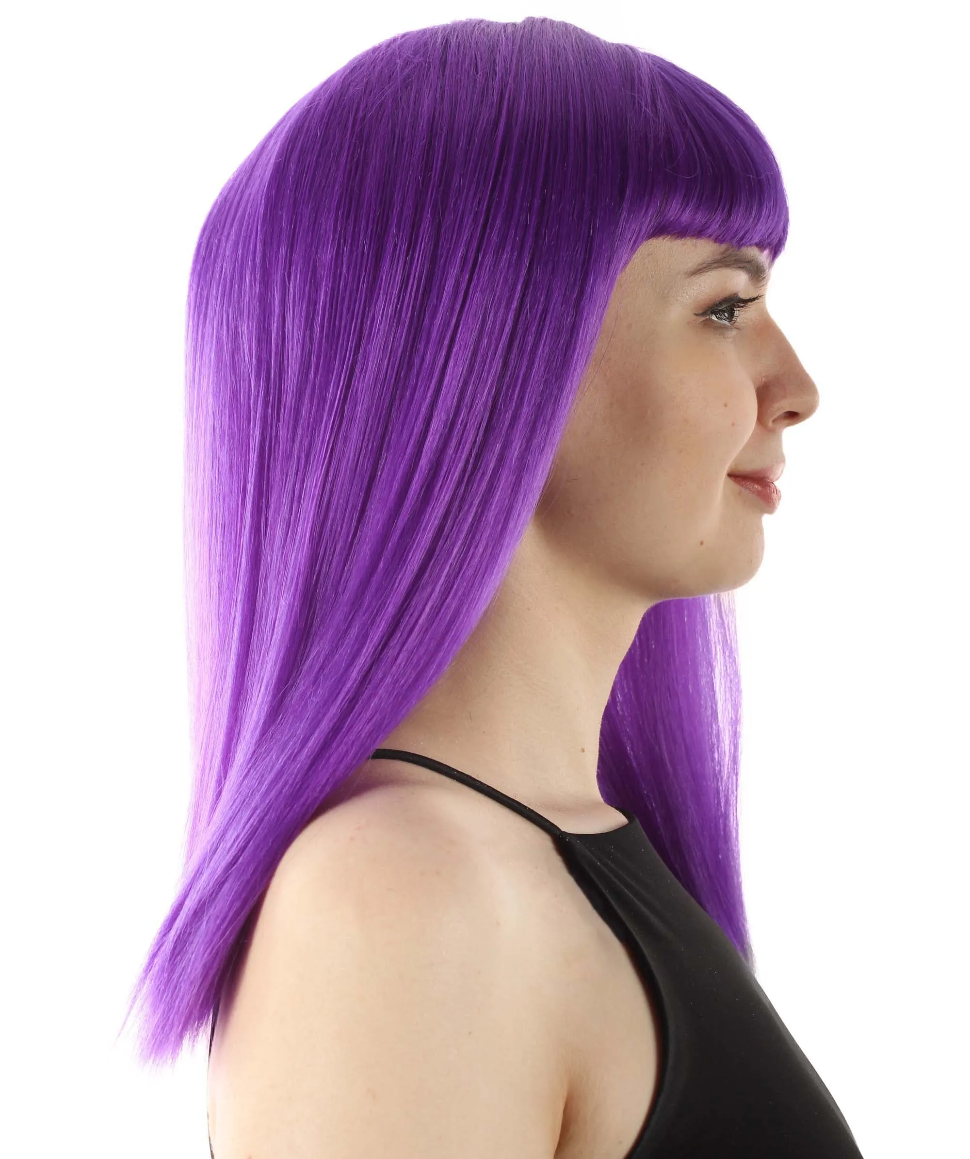 Adult Women's 18" Inch Silky Medium Straight Length Diva Wig, Multiple Color Synthetic Hair with Bangs | HPO