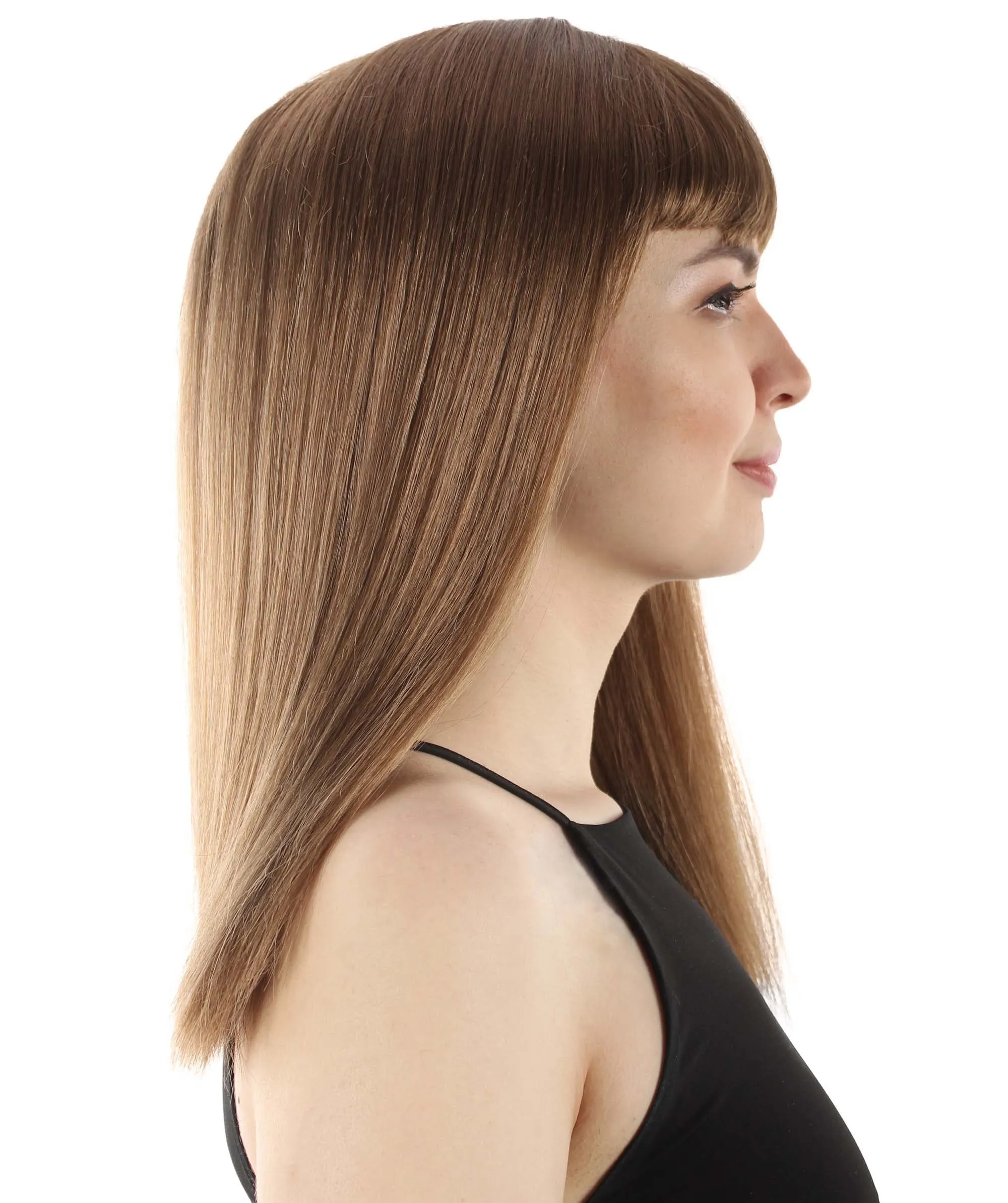 Adult Women's 18" Inch Silky Medium Straight Length Diva Wig, Multiple Color Synthetic Hair with Bangs | HPO