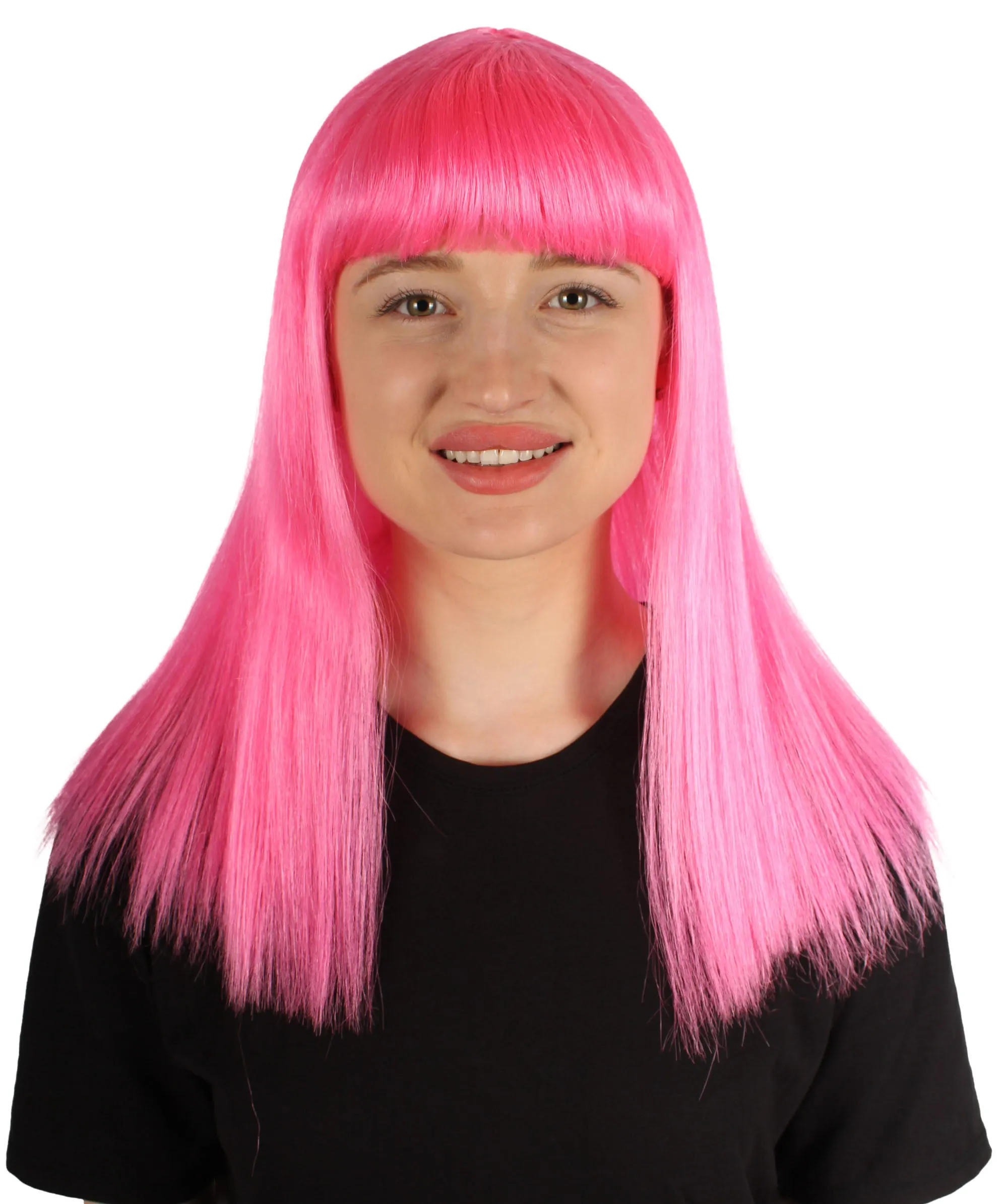 Adult Women's 18" Inch Silky Medium Straight Length Diva Wig, Multiple Color Synthetic Hair with Bangs | HPO