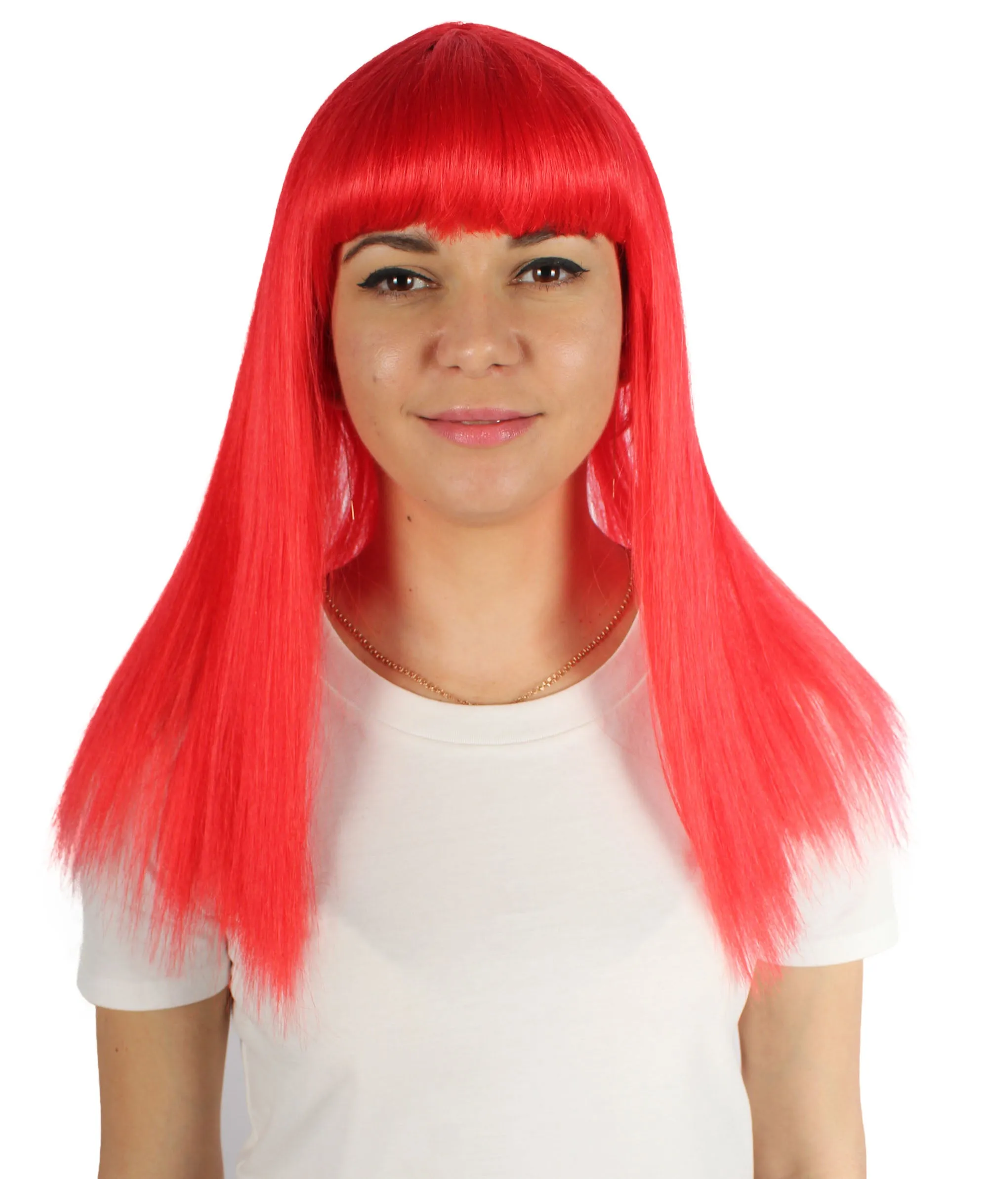 Adult Women's 18" Inch Silky Medium Straight Length Diva Wig, Multiple Color Synthetic Hair with Bangs | HPO