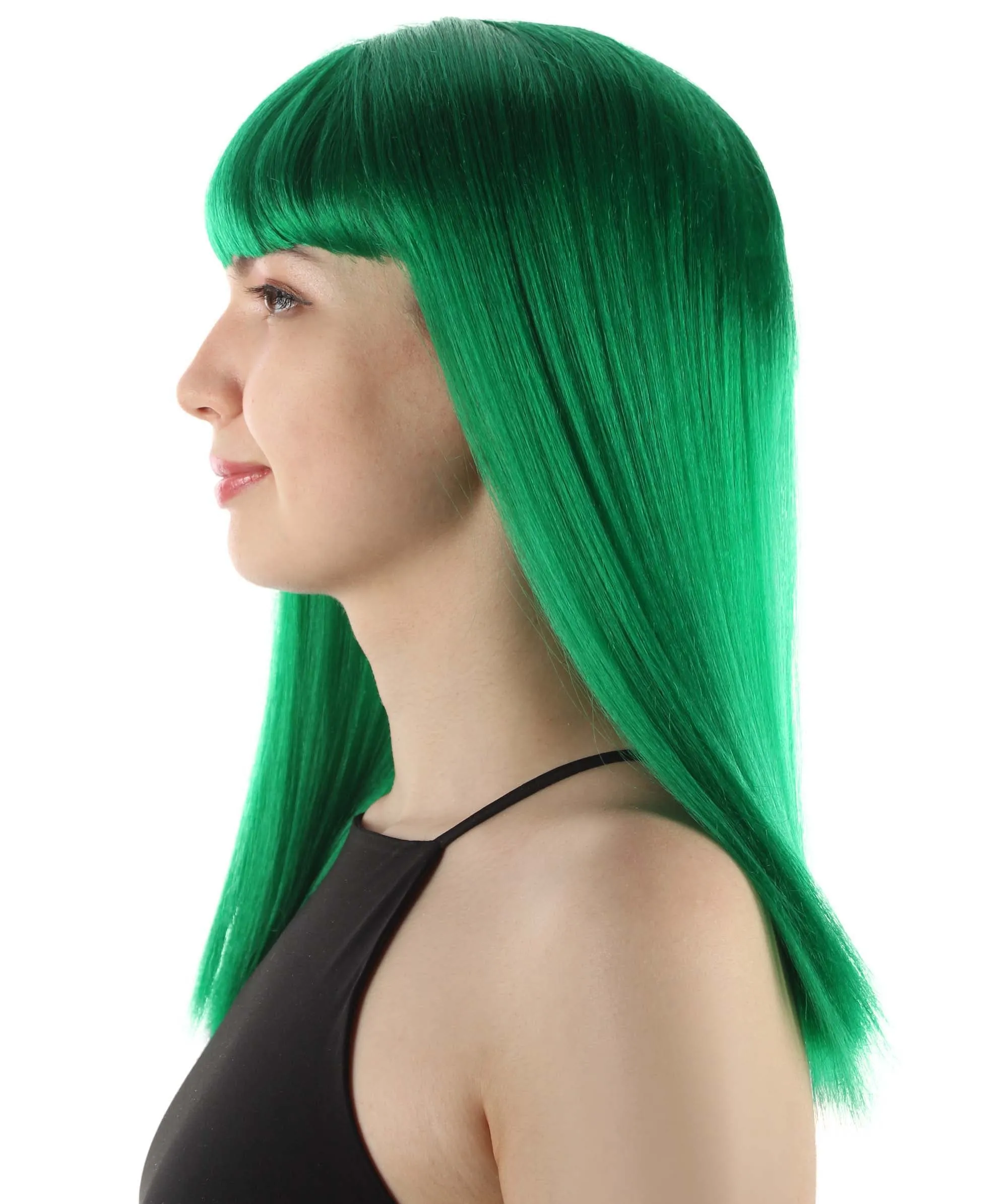 Adult Women's 18" Inch Silky Medium Straight Length Diva Wig, Multiple Color Synthetic Hair with Bangs | HPO