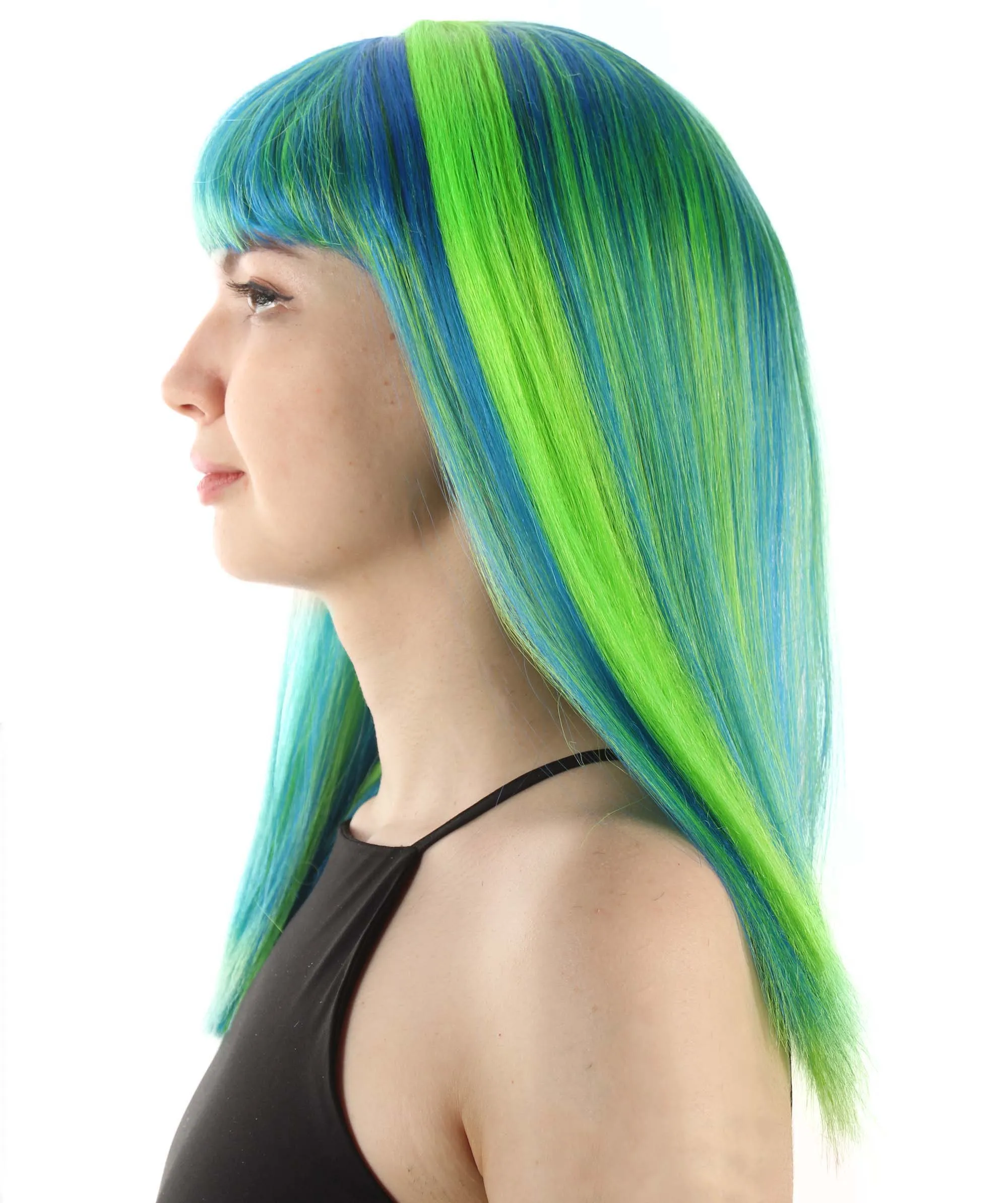 Adult Women's 18" Inch Silky Medium Straight Length Diva Wig, Multiple Color Synthetic Hair with Bangs | HPO