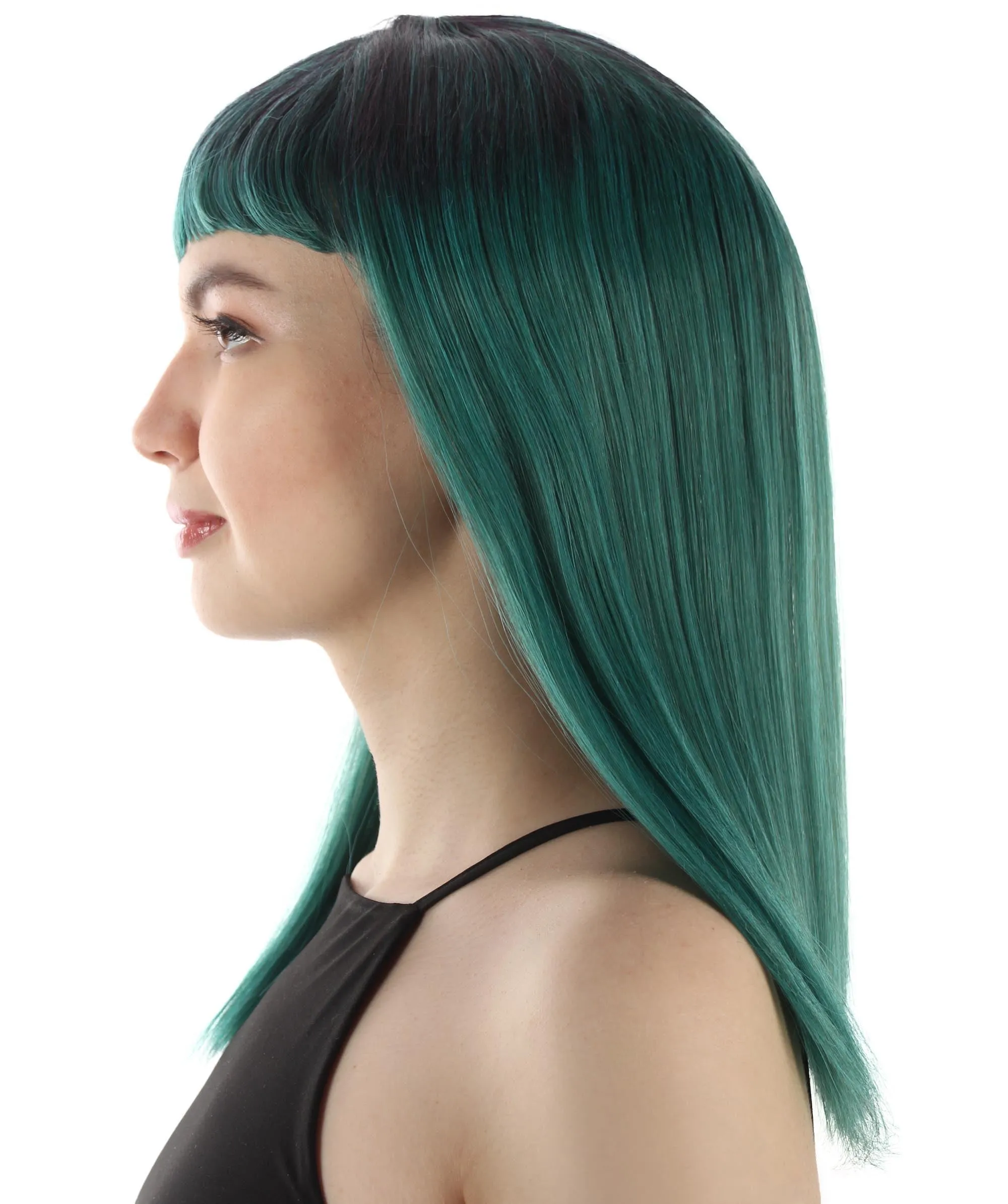 Adult Women's 18" Inch Silky Medium Straight Length Diva Wig, Multiple Color Synthetic Hair with Bangs | HPO