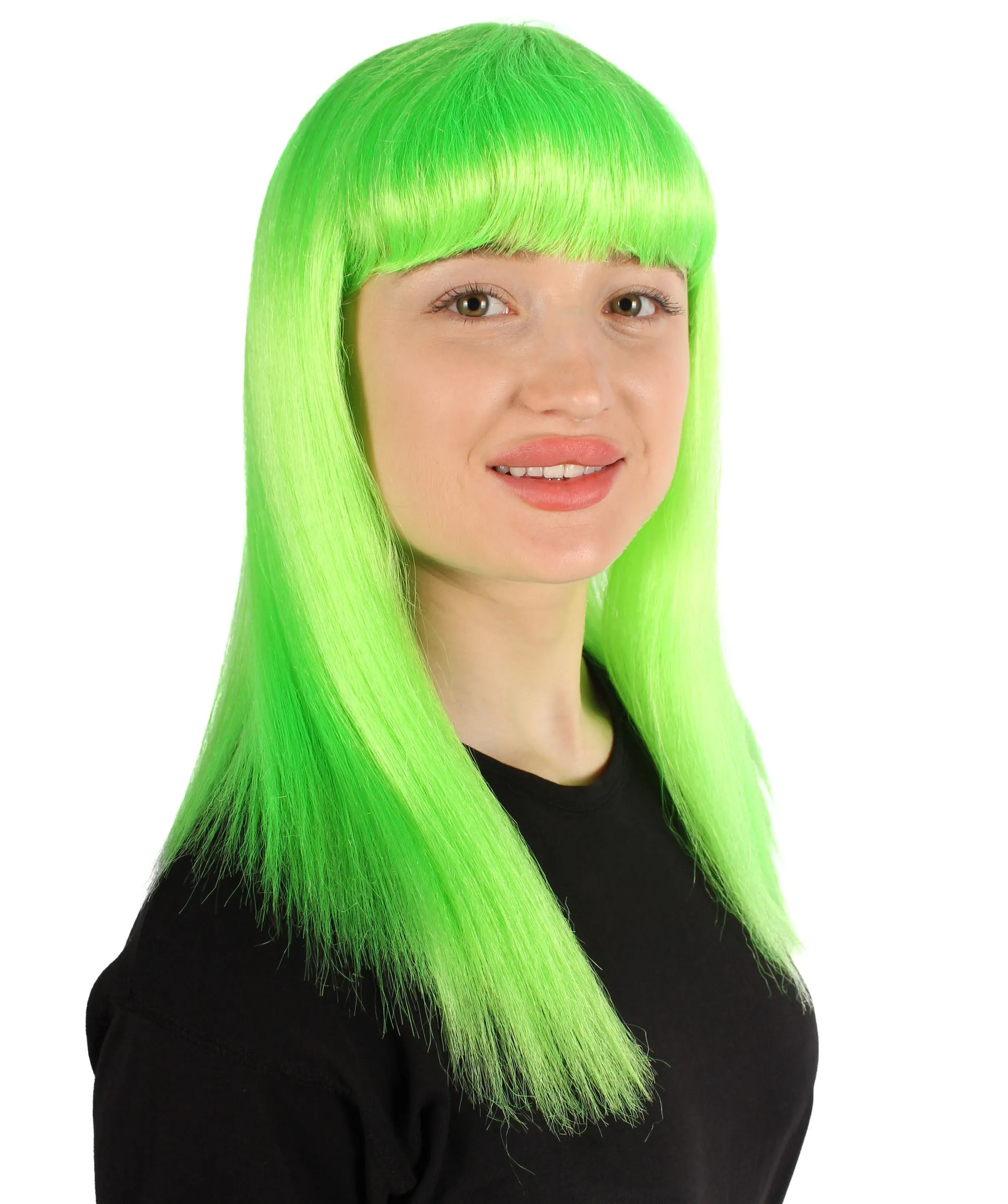 Adult Women's 18" Inch Silky Medium Straight Length Diva Wig, Multiple Color Synthetic Hair with Bangs | HPO