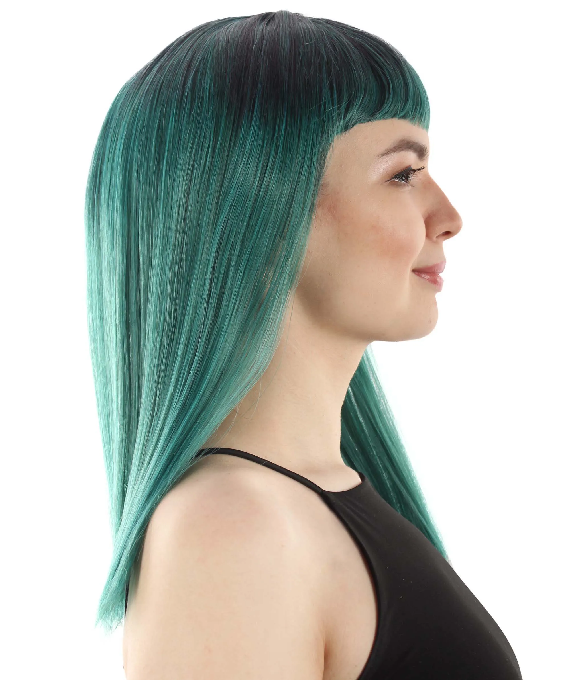 Adult Women's 18" Inch Silky Medium Straight Length Diva Wig, Multiple Color Synthetic Hair with Bangs | HPO