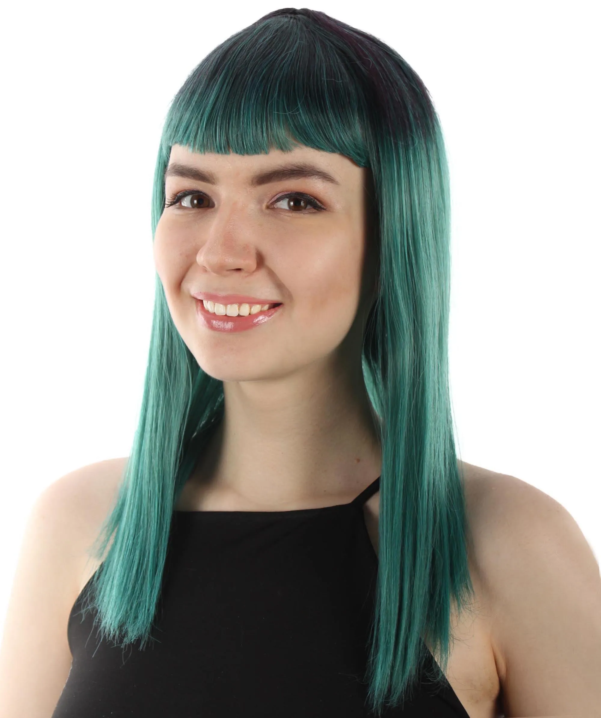 Adult Women's 18" Inch Silky Medium Straight Length Diva Wig, Multiple Color Synthetic Hair with Bangs | HPO
