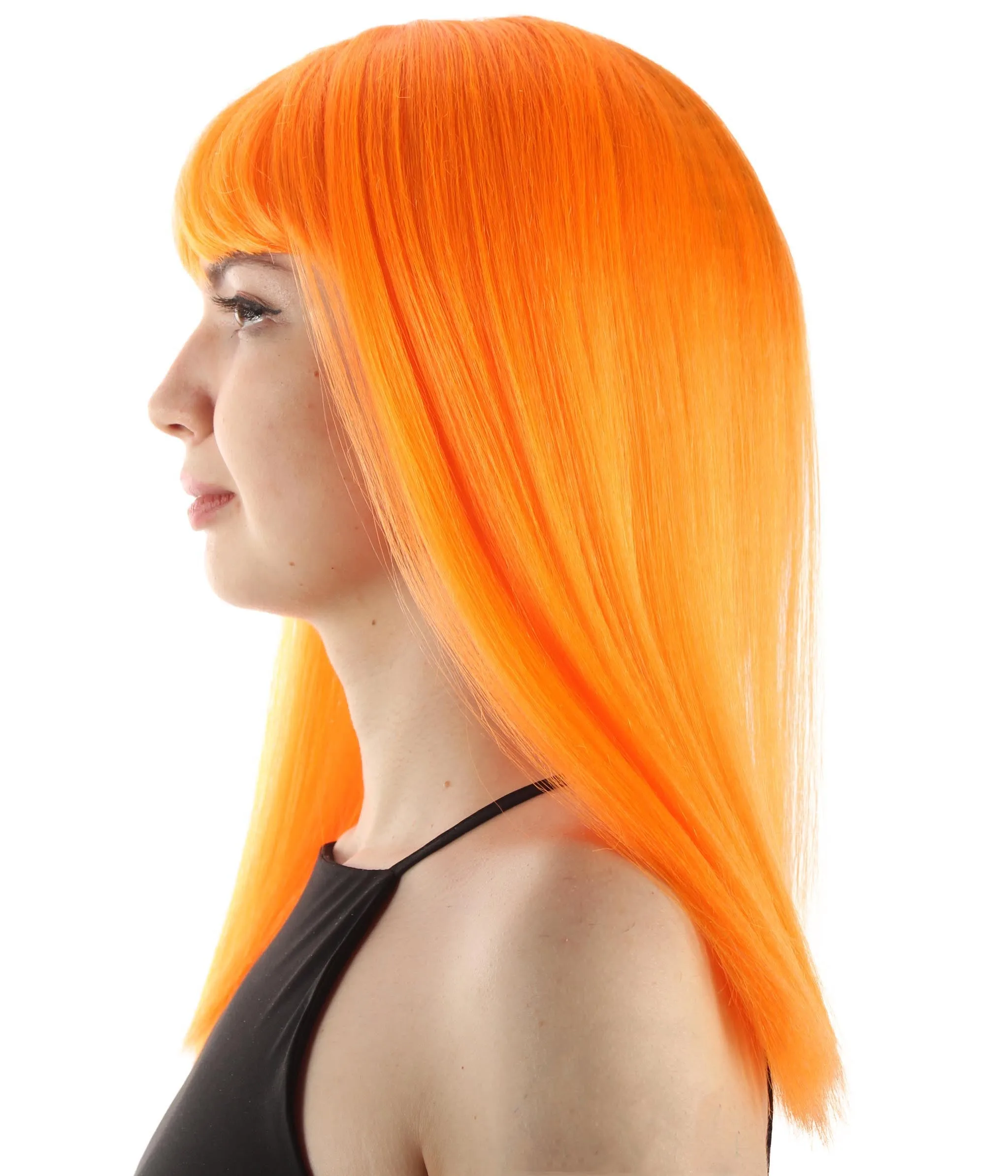 Adult Women's 18" Inch Silky Medium Straight Length Diva Wig, Multiple Color Synthetic Hair with Bangs | HPO