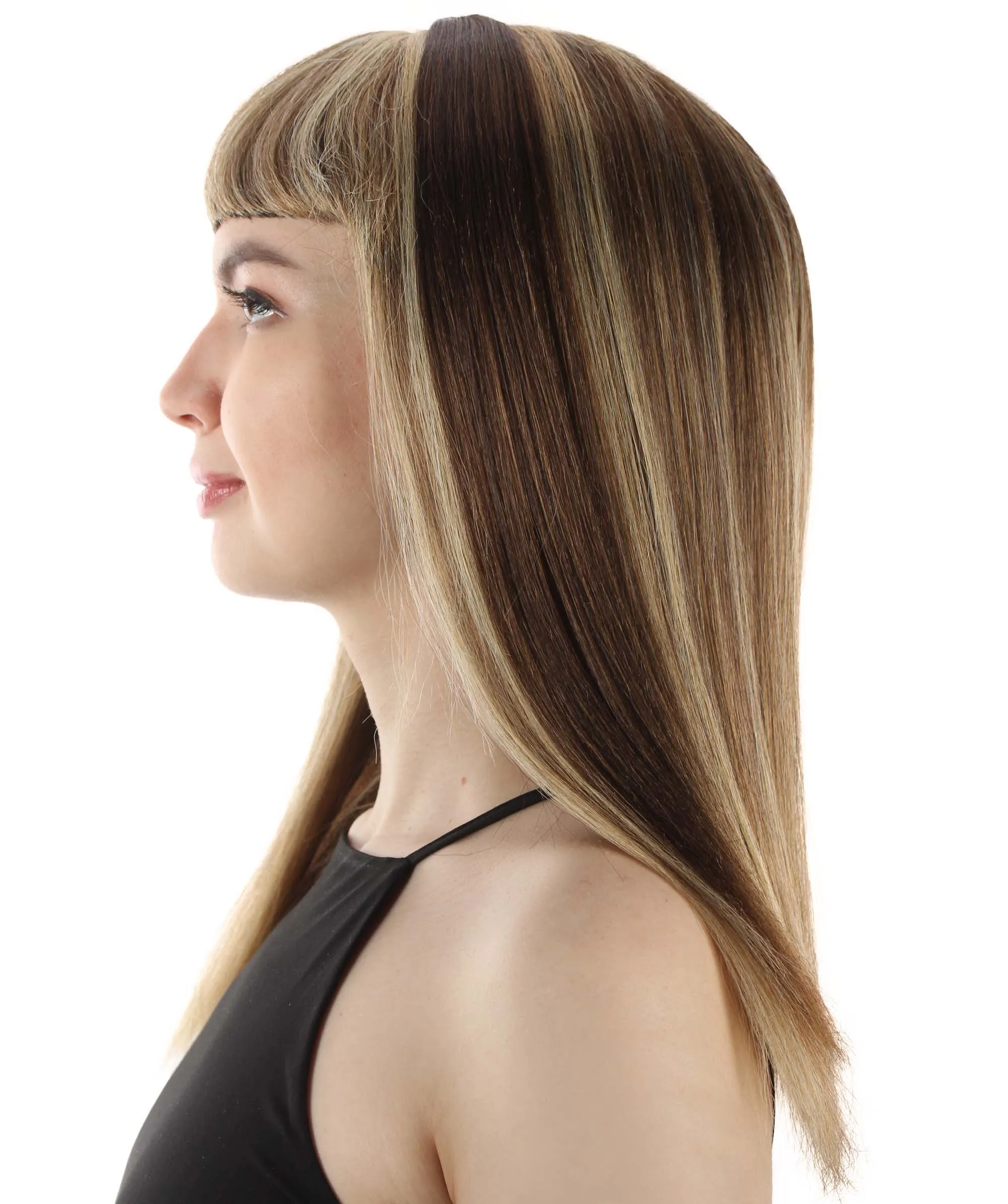 Adult Women's 18" Inch Silky Medium Straight Length Diva Wig, Multiple Color Synthetic Hair with Bangs | HPO