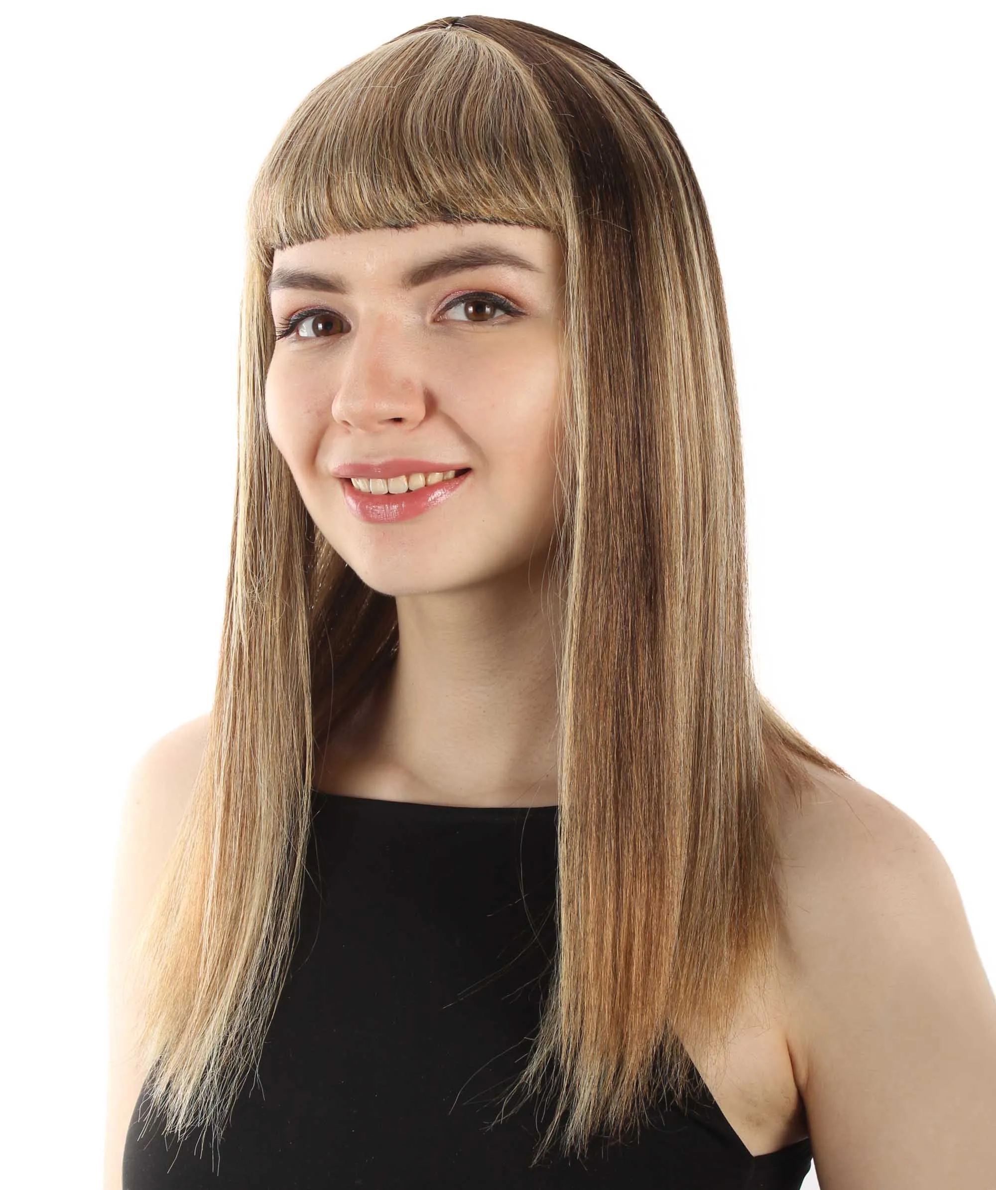 Adult Women's 18" Inch Silky Medium Straight Length Diva Wig, Multiple Color Synthetic Hair with Bangs | HPO
