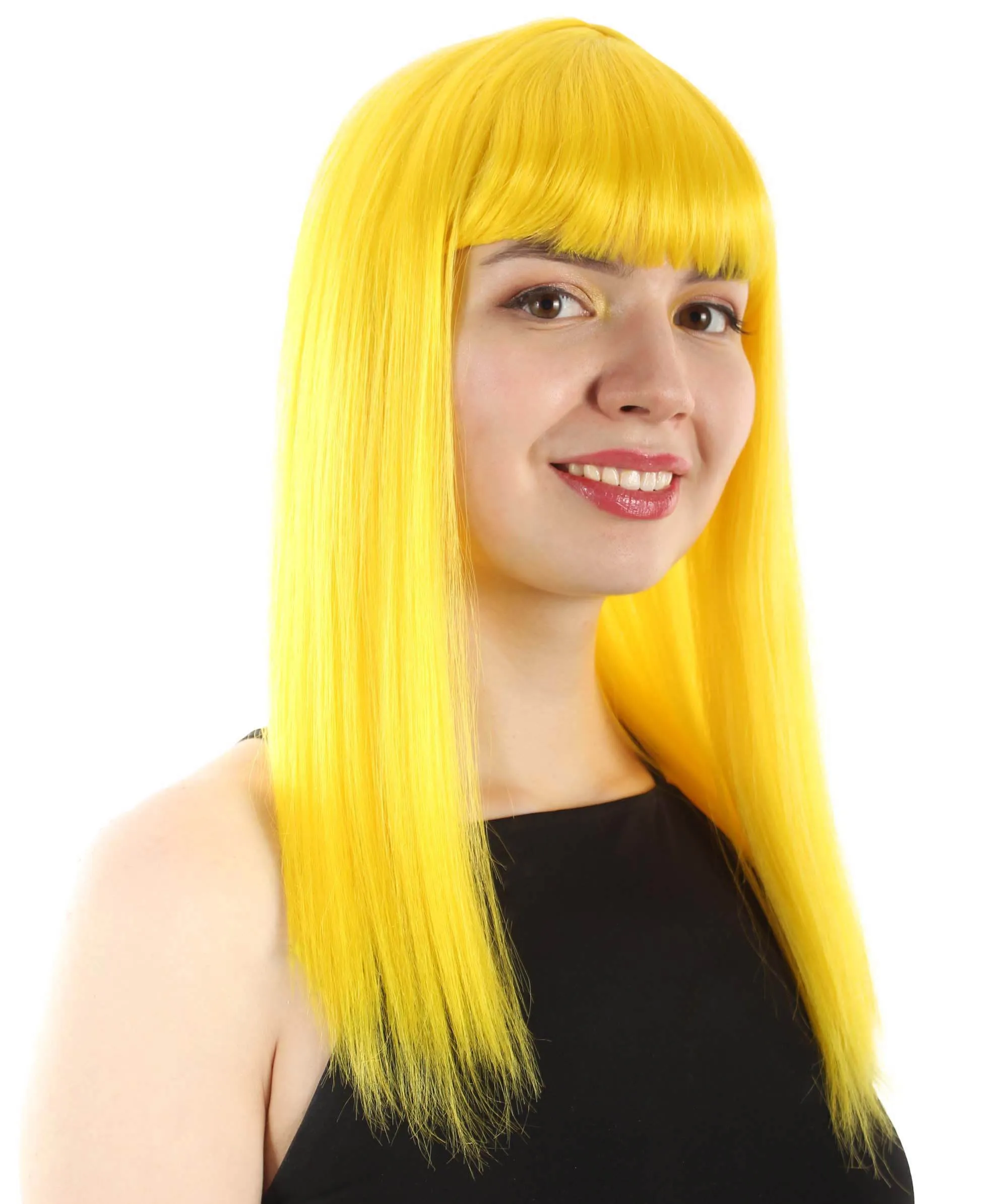 Adult Women's 18" Inch Silky Medium Straight Length Diva Wig, Multiple Color Synthetic Hair with Bangs | HPO