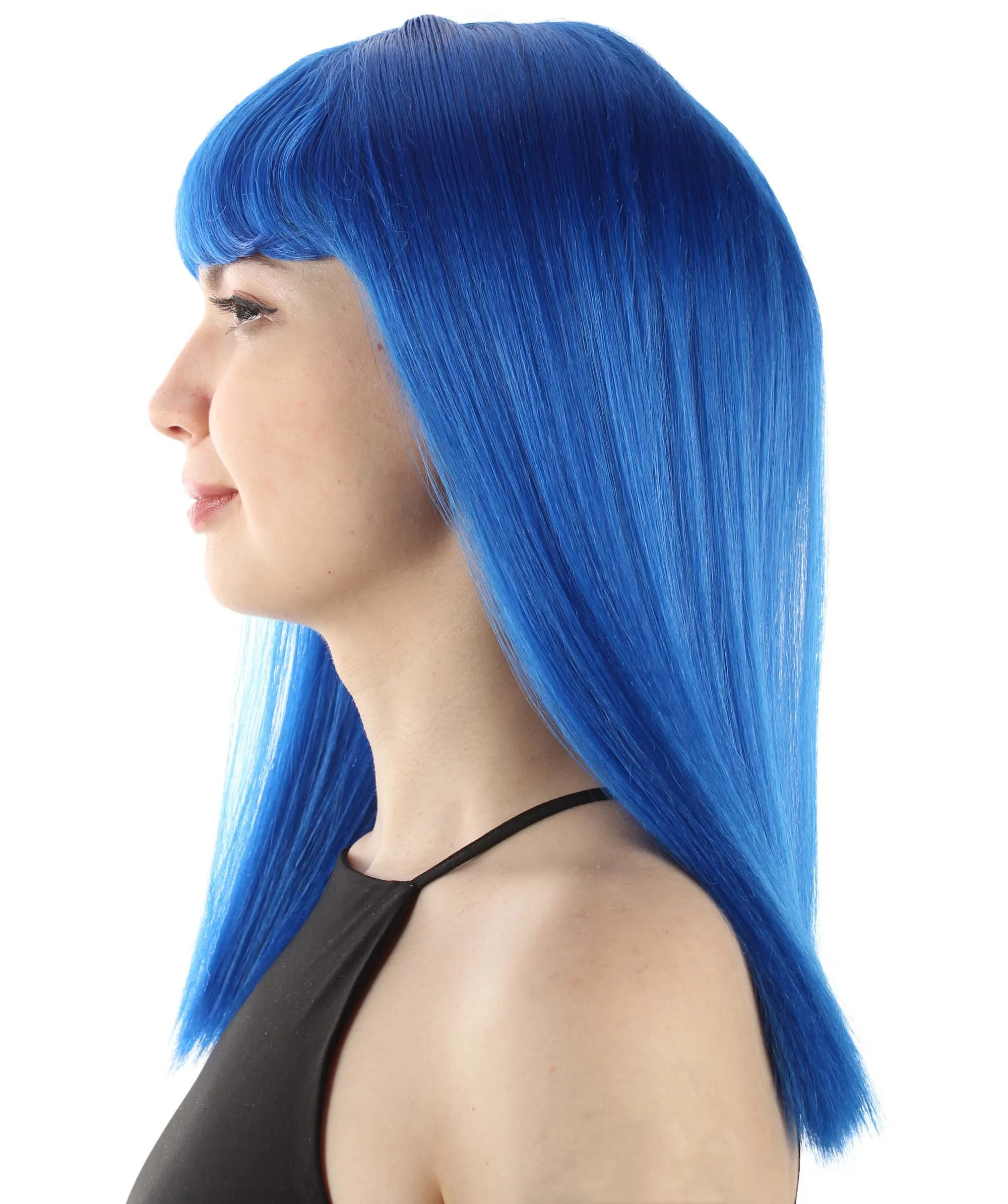 Adult Women's 18" Inch Silky Medium Straight Length Diva Wig, Multiple Color Synthetic Hair with Bangs | HPO
