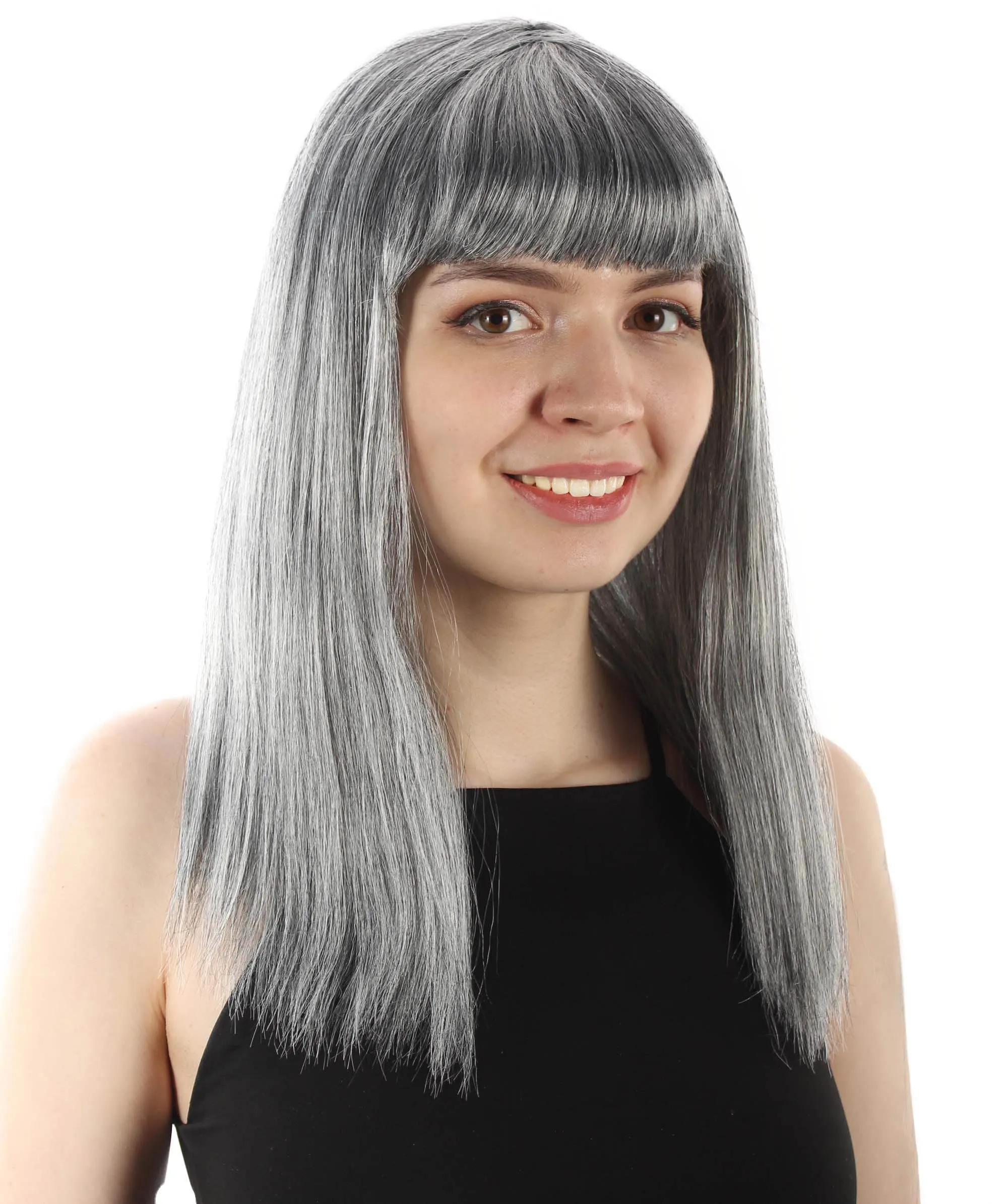 Adult Women's 18" Inch Silky Medium Straight Length Diva Wig, Multiple Color Synthetic Hair with Bangs | HPO