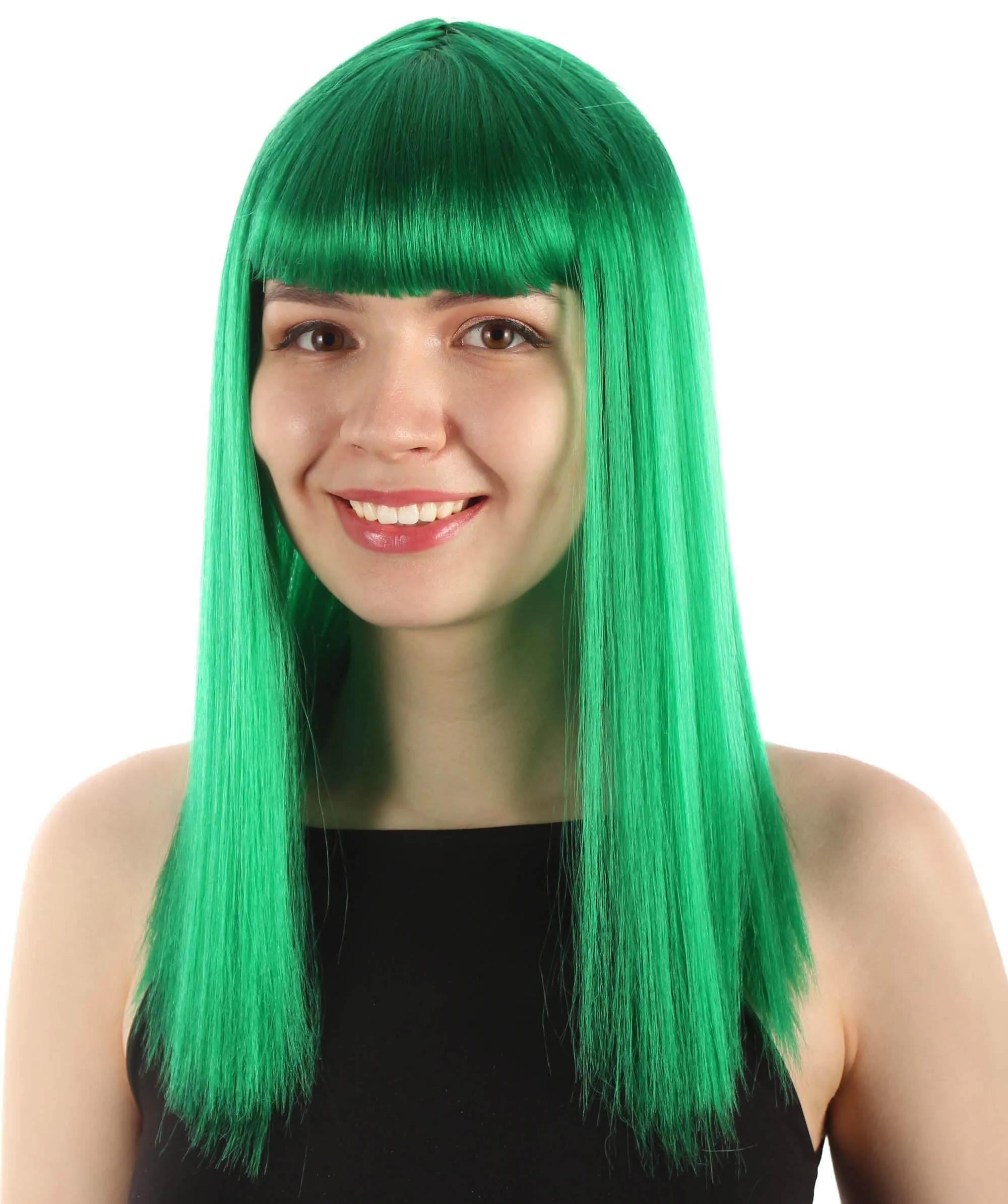 Adult Women's 18" Inch Silky Medium Straight Length Diva Wig, Multiple Color Synthetic Hair with Bangs | HPO