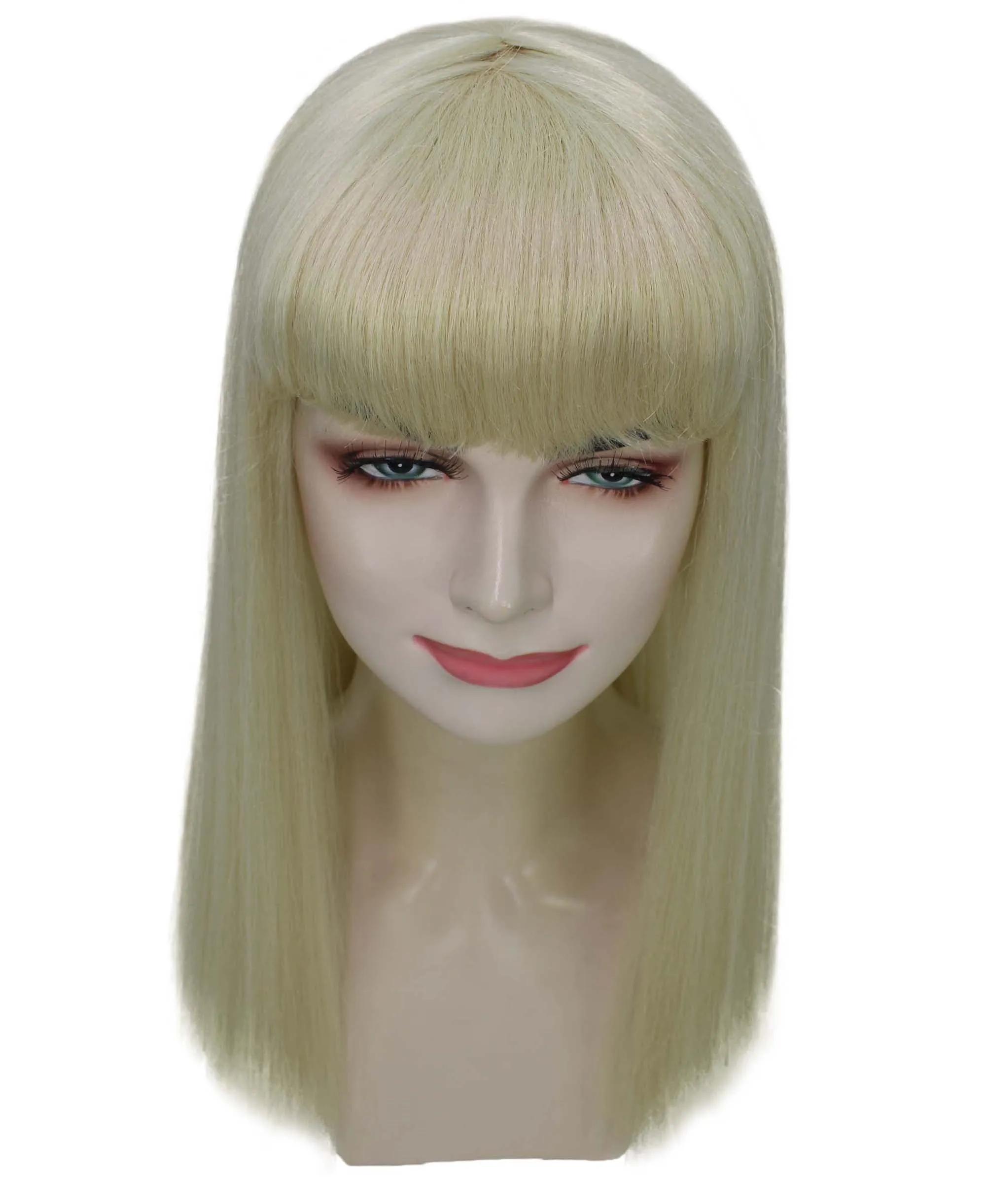 Adult Women's 18" Inch Silky Medium Straight Length Diva Wig, Multiple Color Synthetic Hair with Bangs | HPO