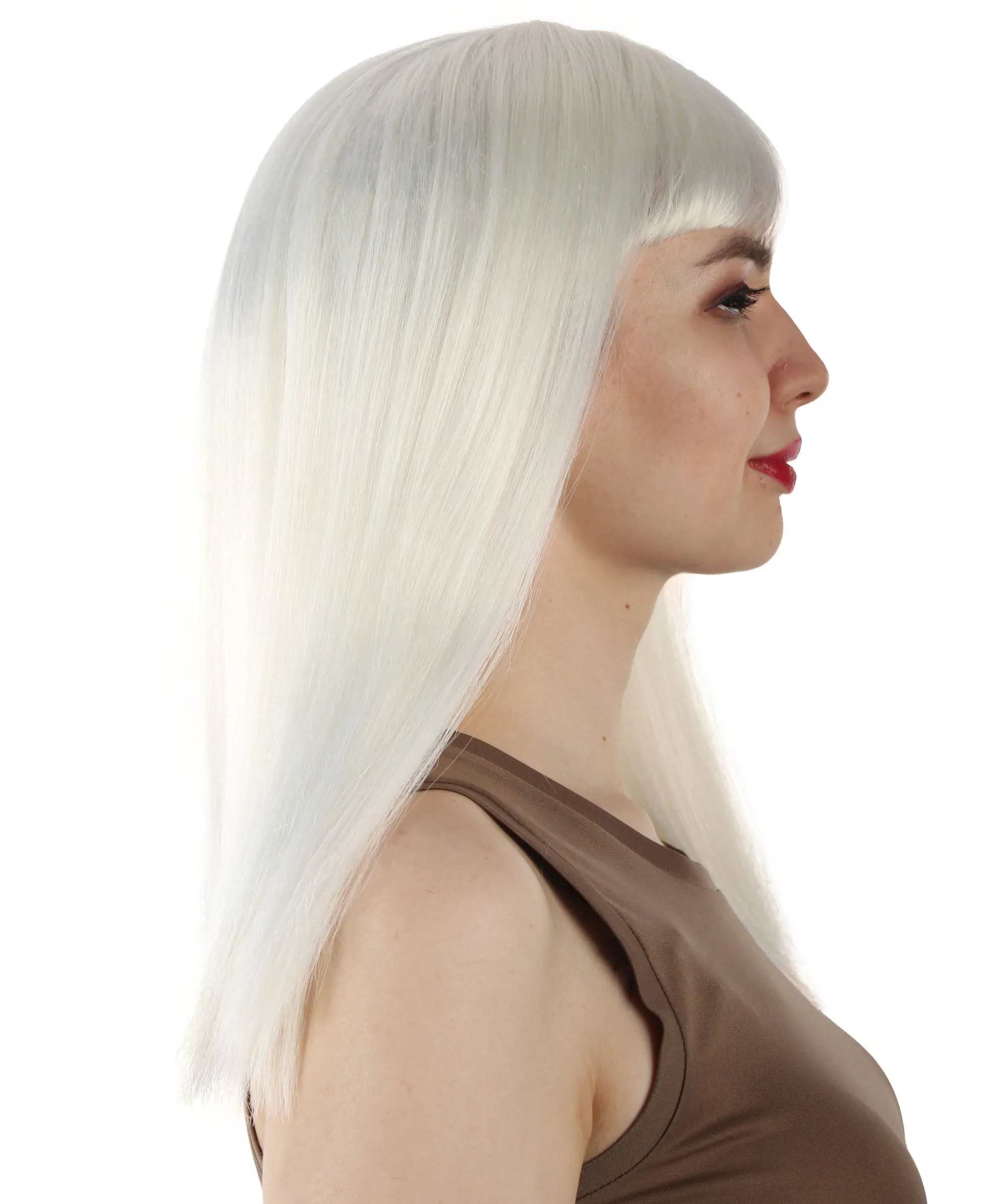 Adult Women's 18" Inch Silky Medium Straight Length Diva Wig, Multiple Color Synthetic Hair with Bangs | HPO