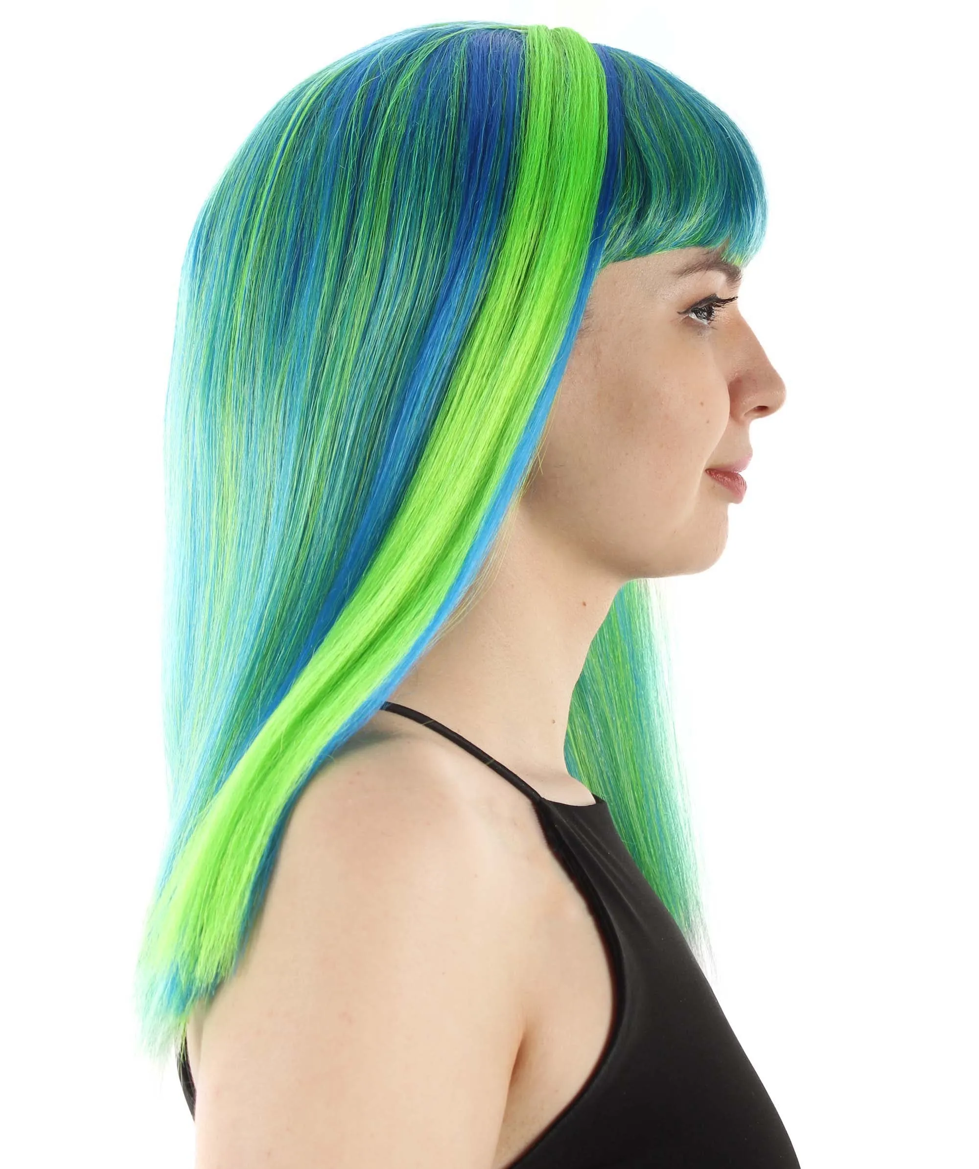 Adult Women's 18" Inch Silky Medium Straight Length Diva Wig, Multiple Color Synthetic Hair with Bangs | HPO