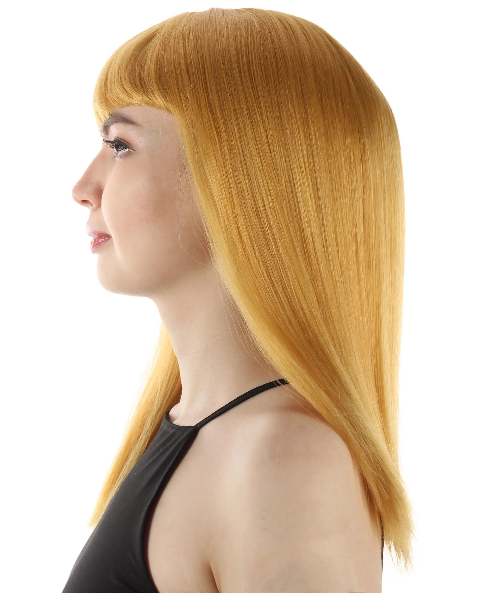 Adult Women's 18" Inch Silky Medium Straight Length Diva Wig, Multiple Color Synthetic Hair with Bangs | HPO