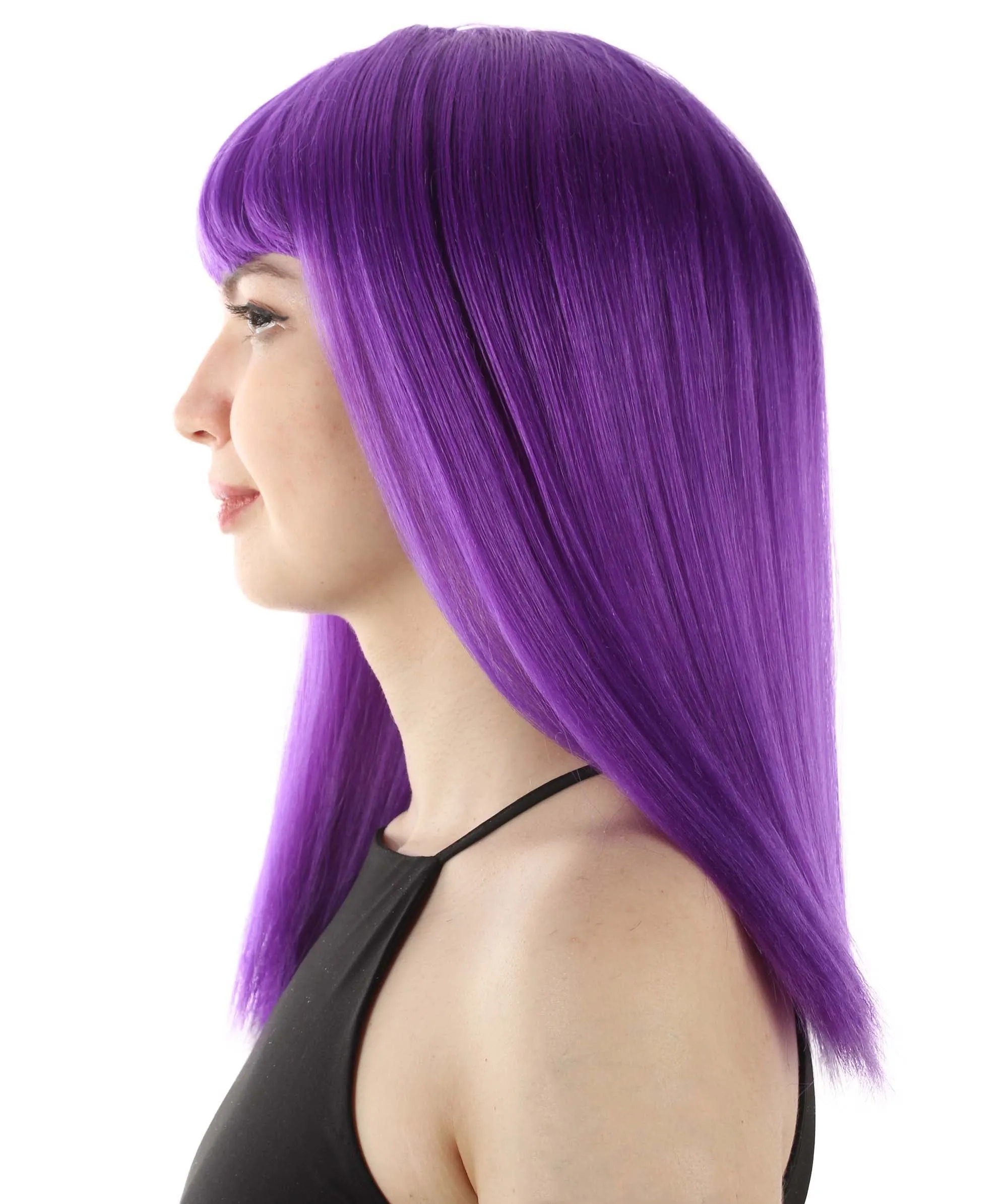 Adult Women's 18" Inch Silky Medium Straight Length Diva Wig, Multiple Color Synthetic Hair with Bangs | HPO