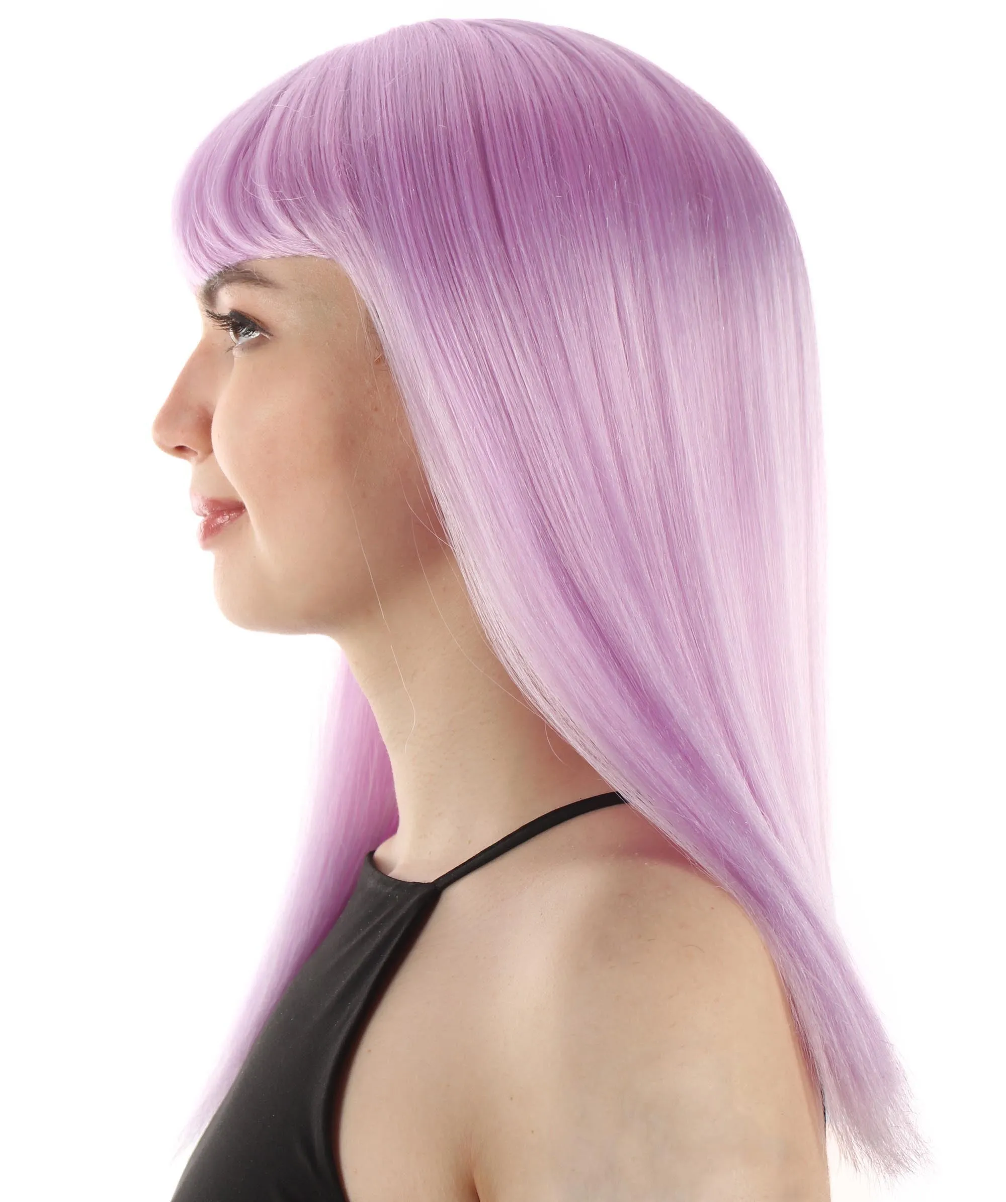 Adult Women's 18" Inch Silky Medium Straight Length Diva Wig, Multiple Color Synthetic Hair with Bangs | HPO