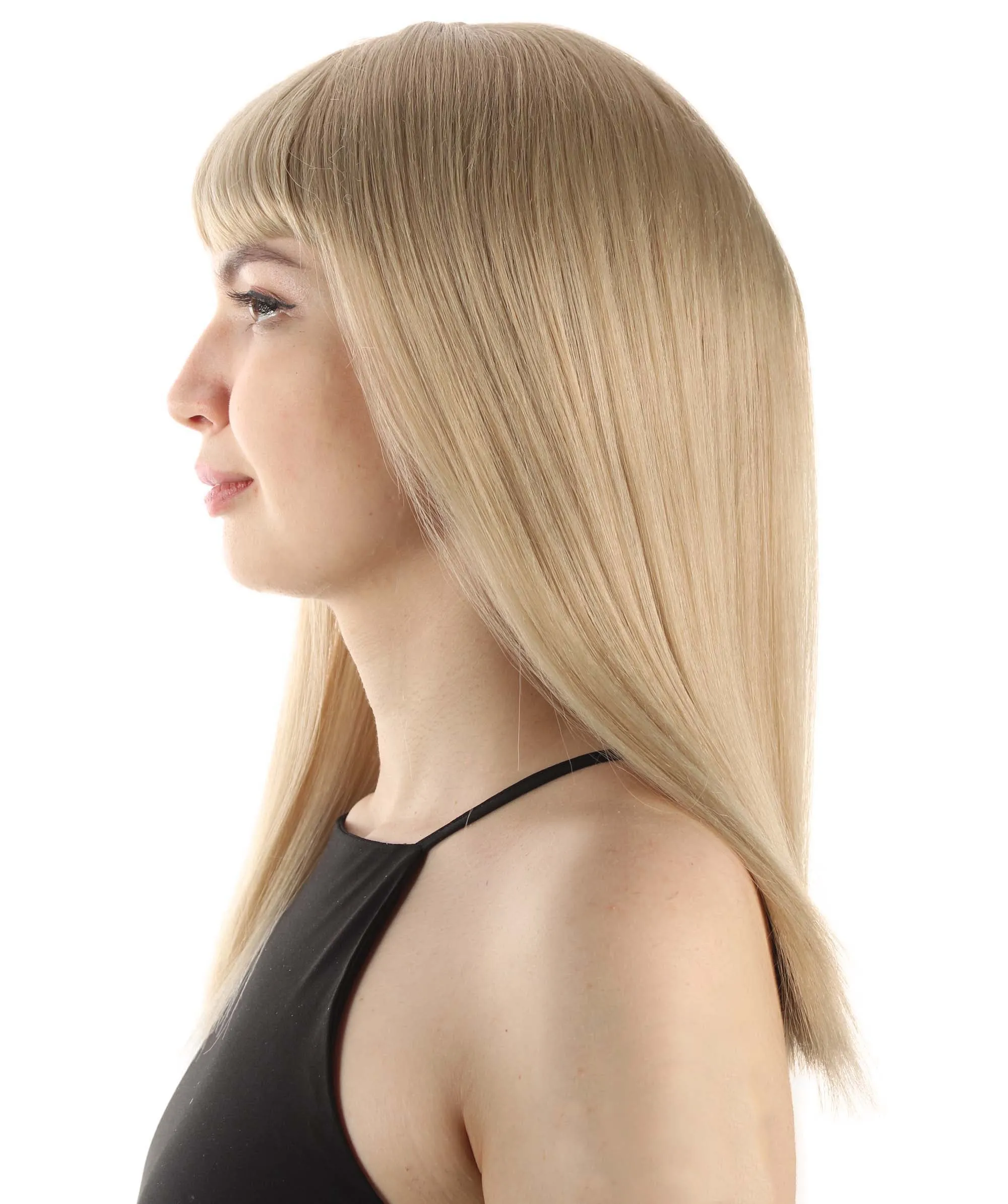 Adult Women's 18" Inch Silky Medium Straight Length Diva Wig, Multiple Color Synthetic Hair with Bangs | HPO