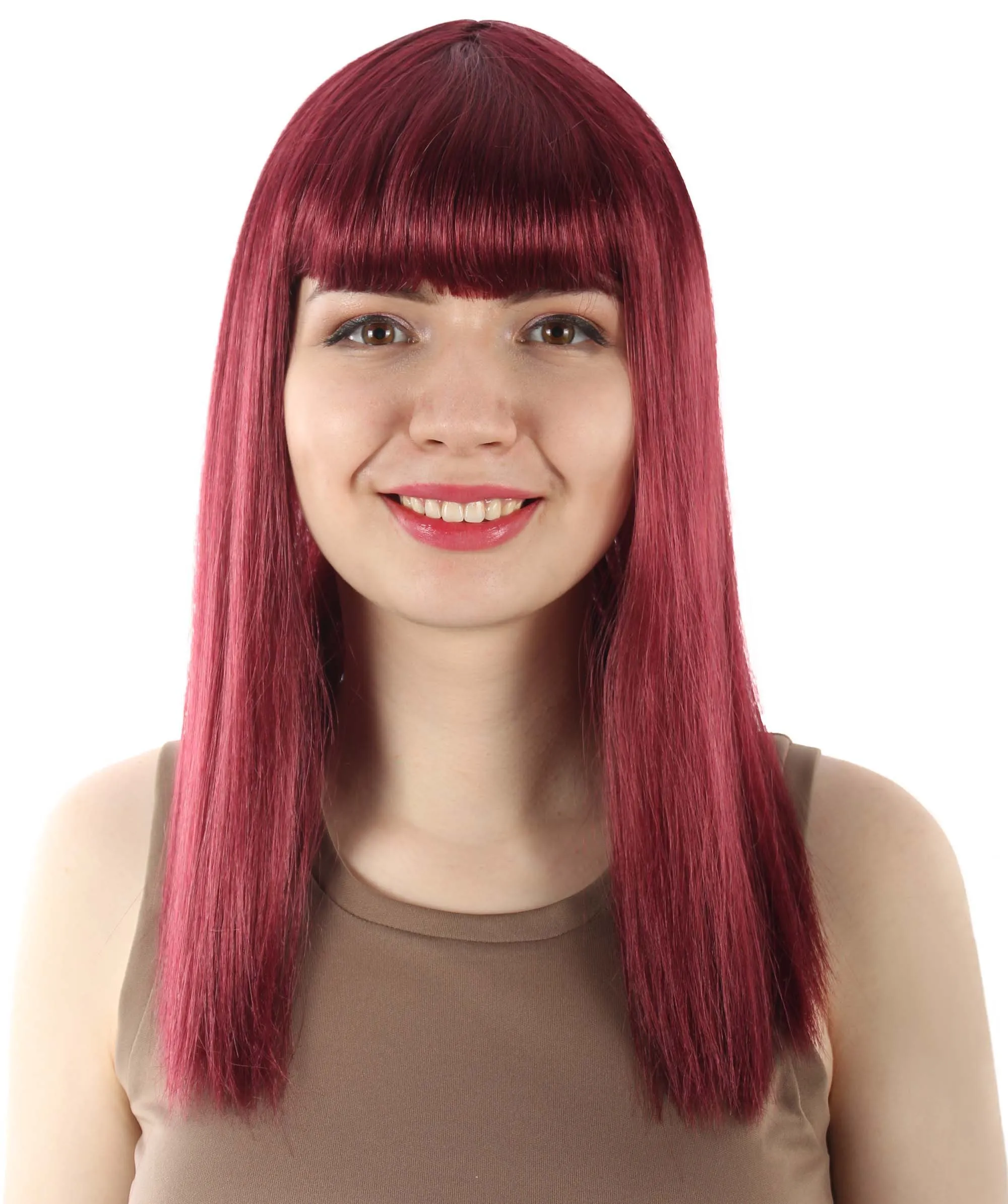Adult Women's 18" Inch Silky Medium Straight Length Diva Wig, Multiple Color Synthetic Hair with Bangs | HPO