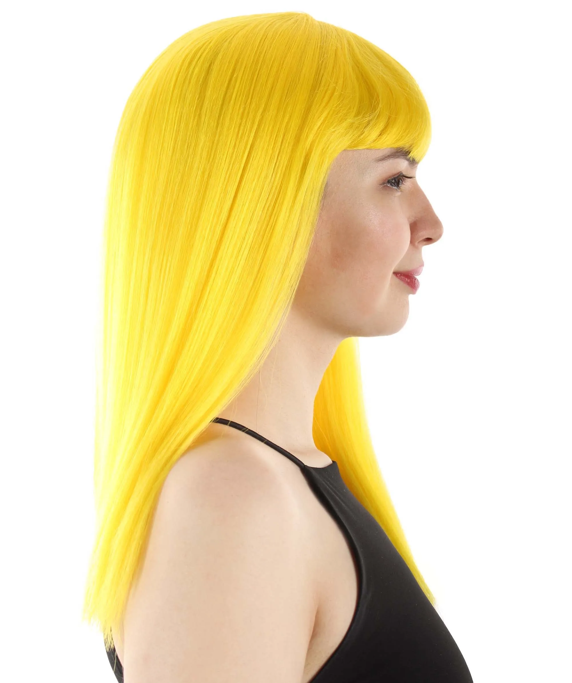Adult Women's 18" Inch Silky Medium Straight Length Diva Wig, Multiple Color Synthetic Hair with Bangs | HPO