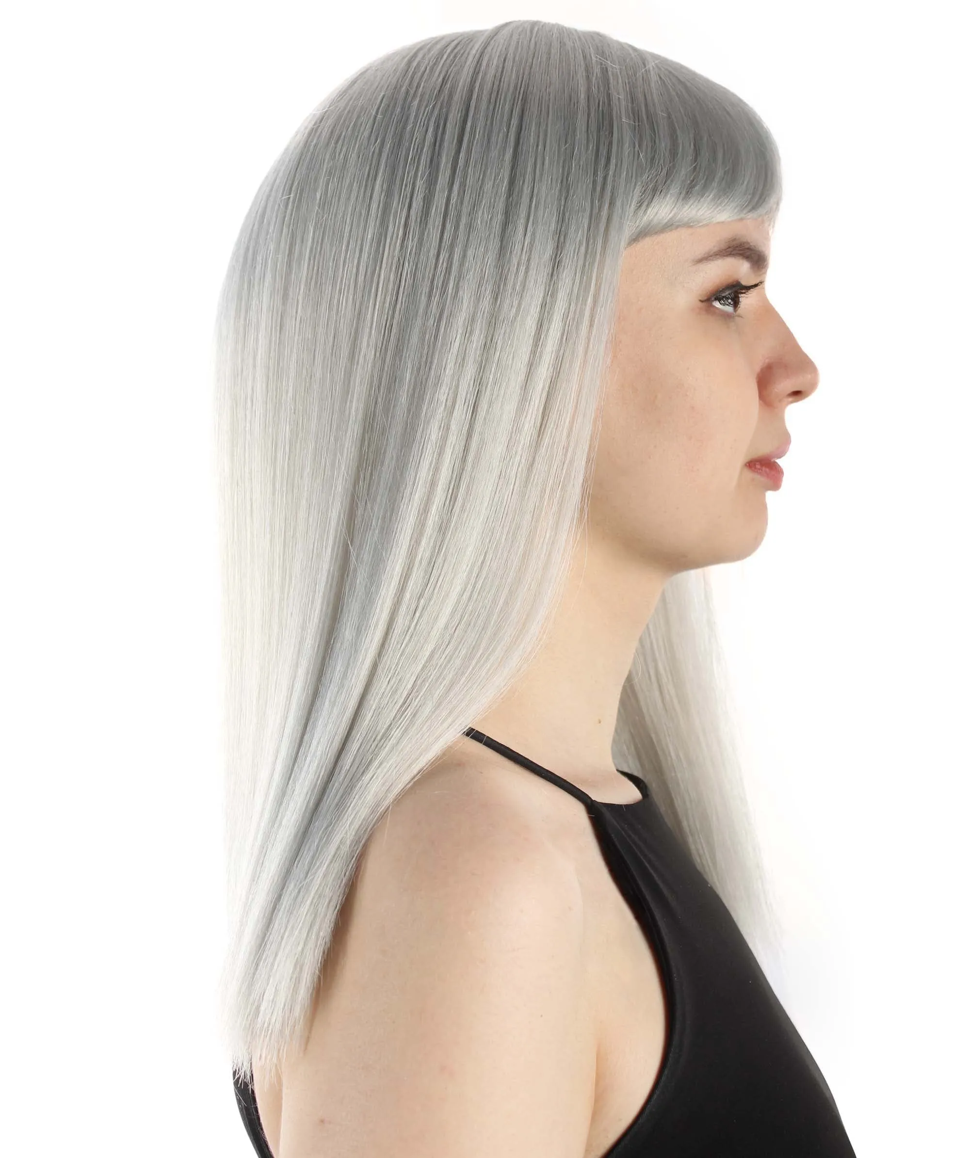 Adult Women's 18" Inch Silky Medium Straight Length Diva Wig, Multiple Color Synthetic Hair with Bangs | HPO