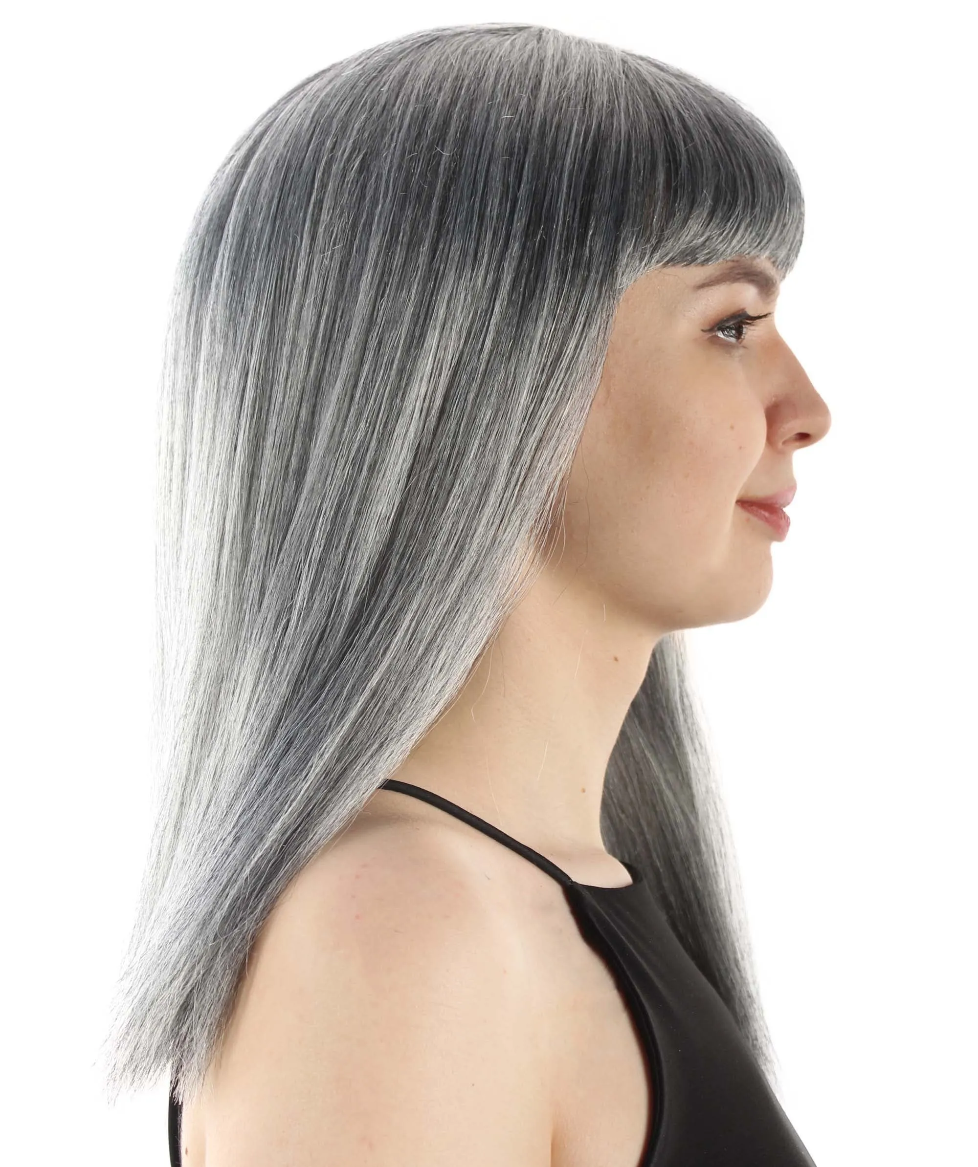 Adult Women's 18" Inch Silky Medium Straight Length Diva Wig, Multiple Color Synthetic Hair with Bangs | HPO