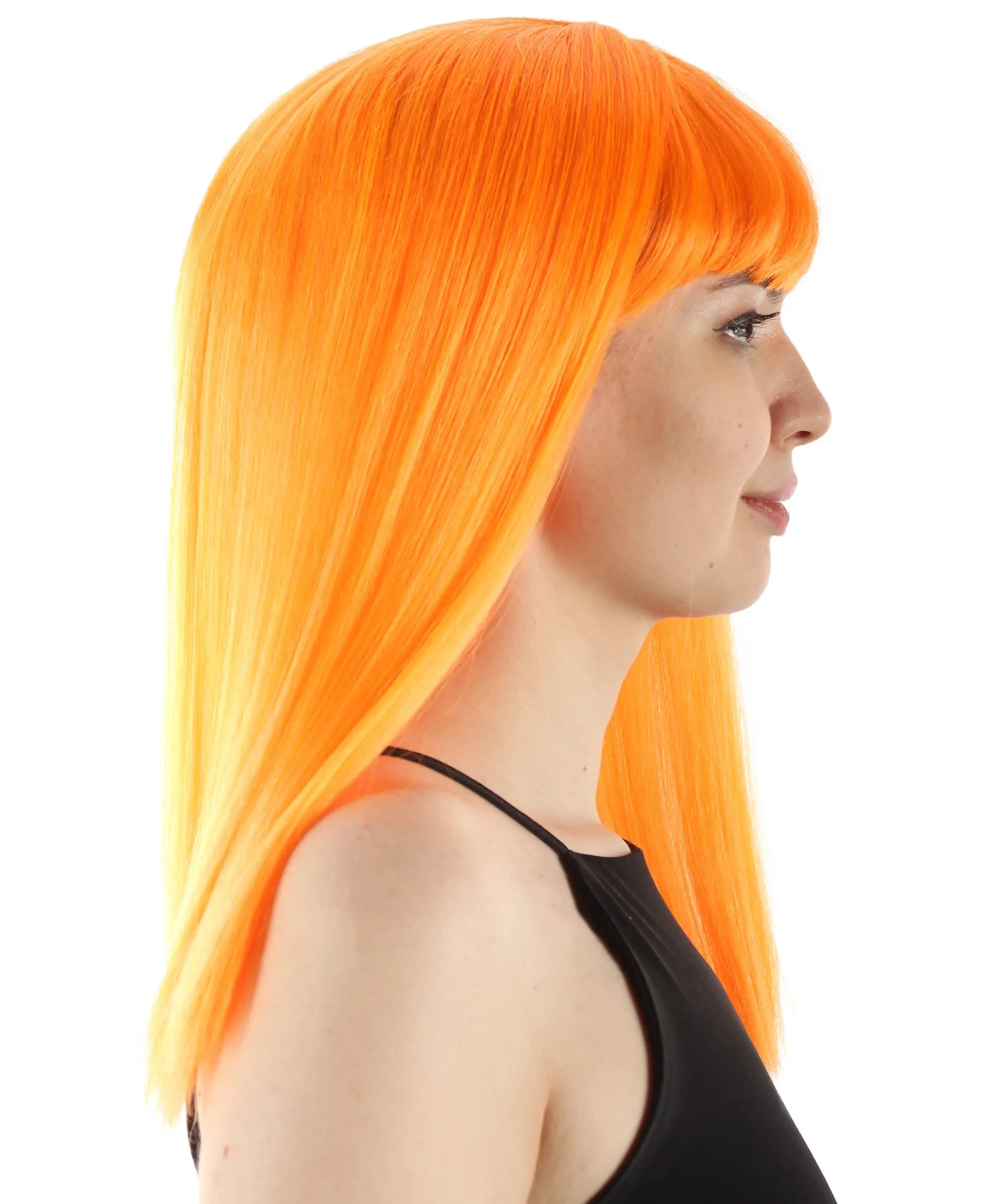 Adult Women's 18" Inch Silky Medium Straight Length Diva Wig, Multiple Color Synthetic Hair with Bangs | HPO