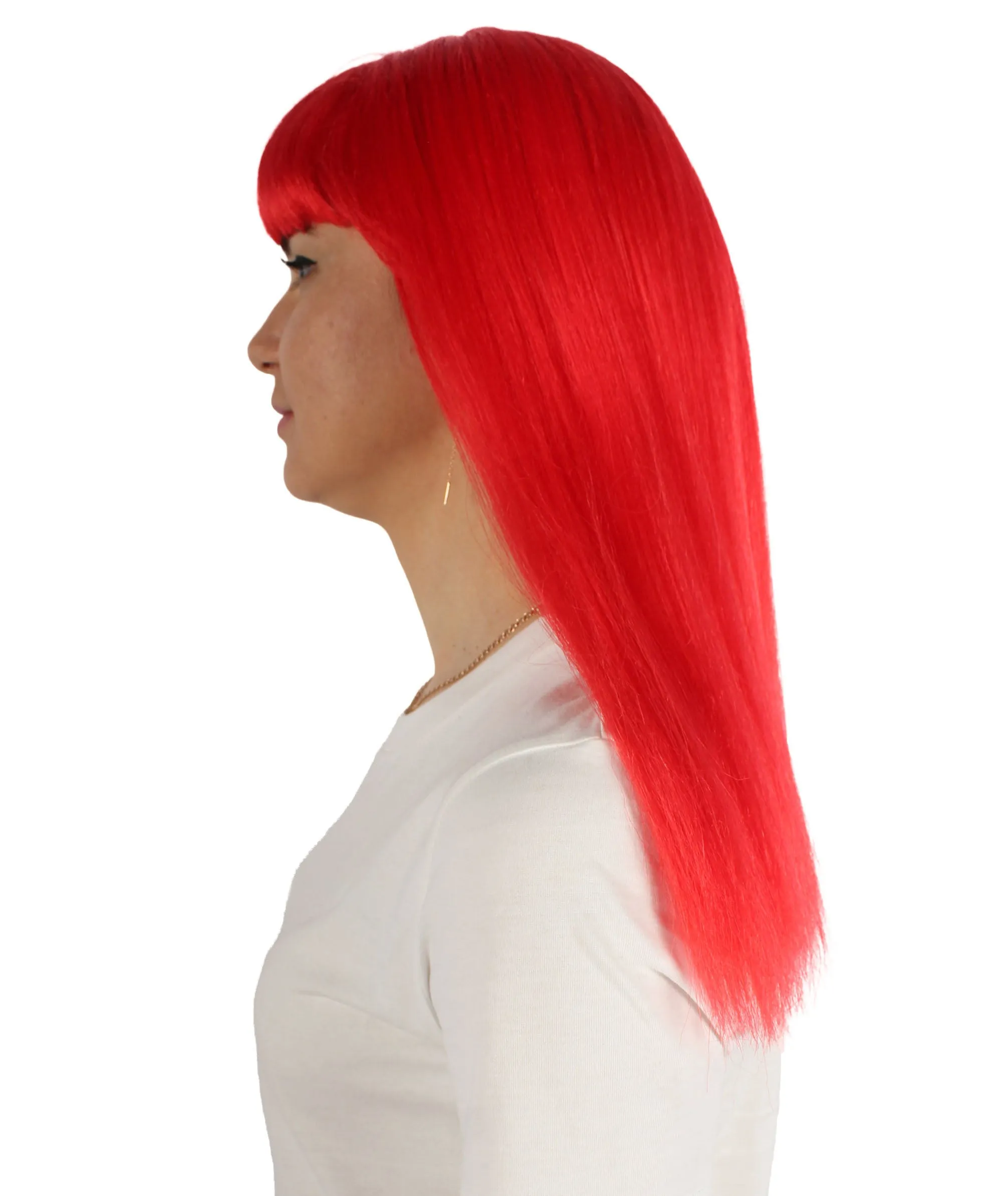 Adult Women's 18" Inch Silky Medium Straight Length Diva Wig, Multiple Color Synthetic Hair with Bangs | HPO
