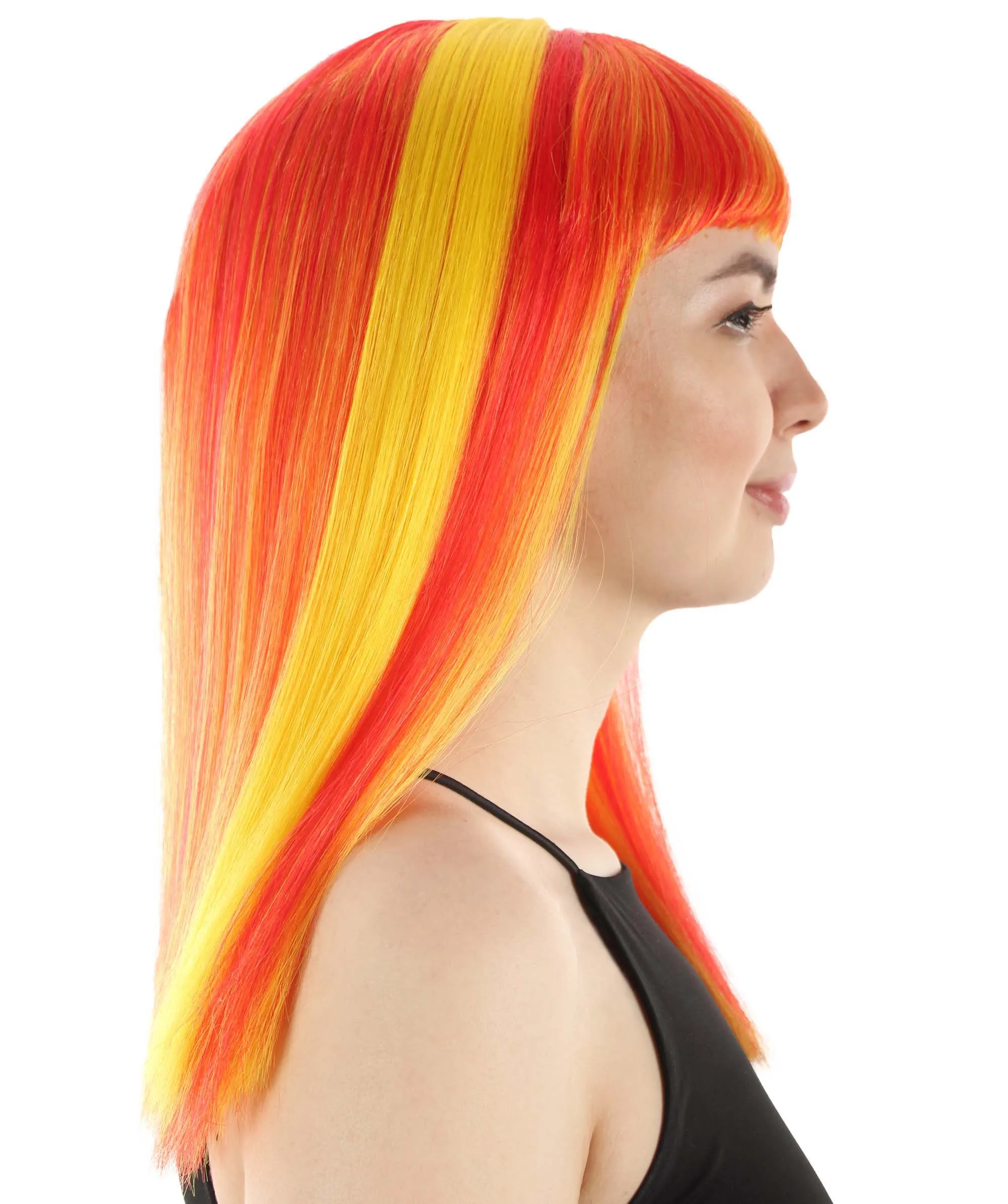 Adult Women's 18" Inch Silky Medium Straight Length Diva Wig, Multiple Color Synthetic Hair with Bangs | HPO