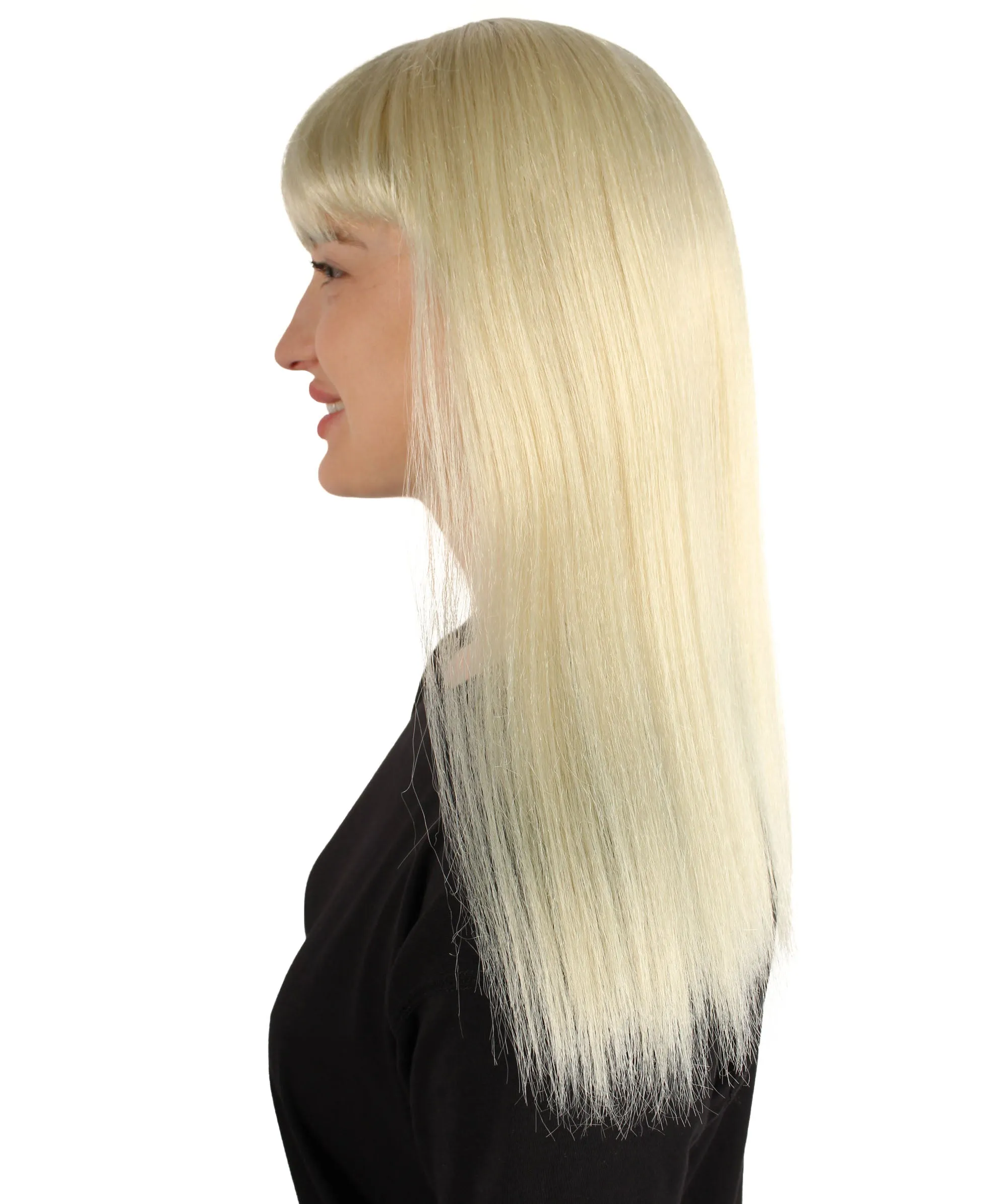 Adult Women's 18" Inch Silky Medium Straight Length Diva Wig, Multiple Color Synthetic Hair with Bangs | HPO