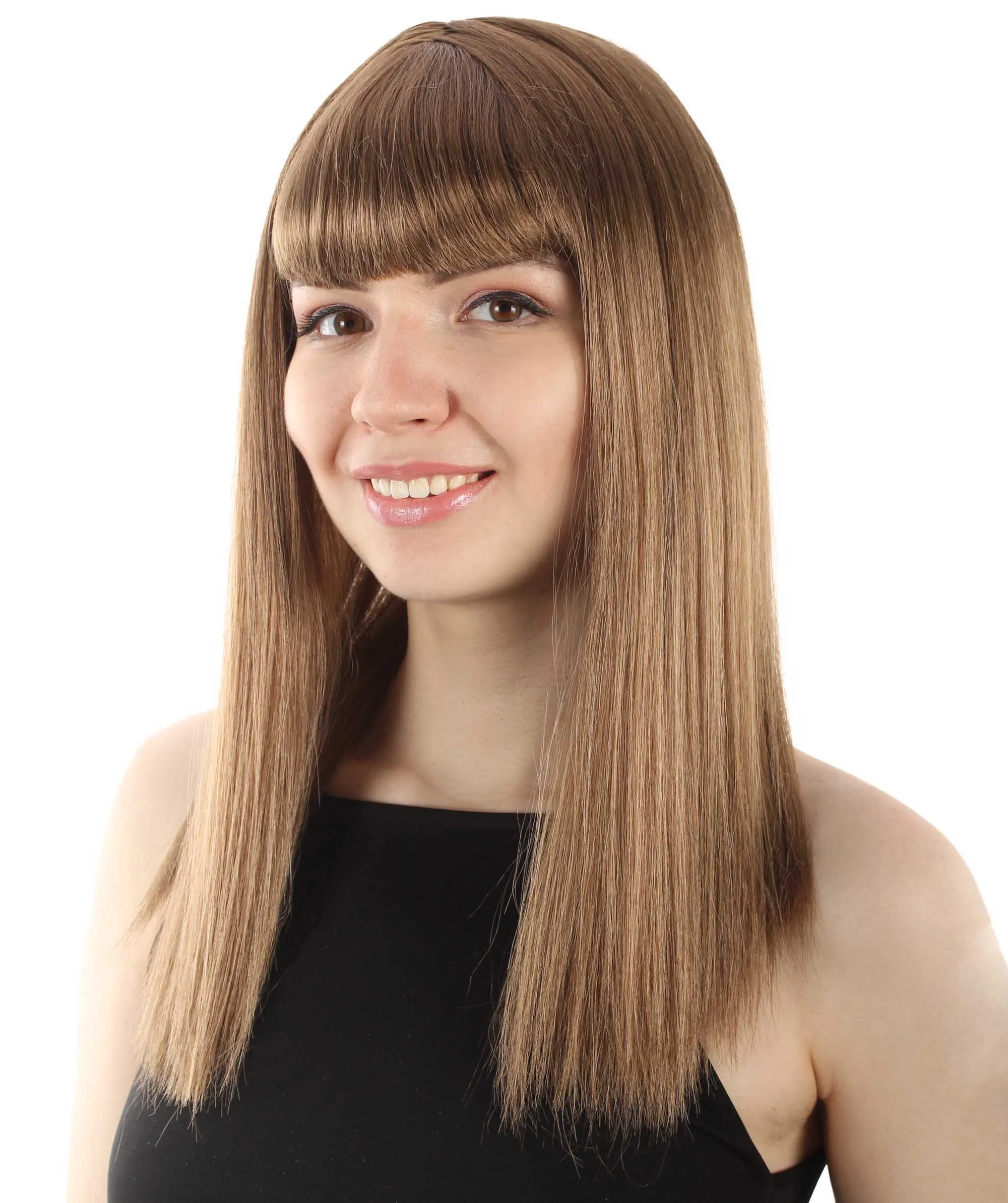 Adult Women's 18" Inch Silky Medium Straight Length Diva Wig, Multiple Color Synthetic Hair with Bangs | HPO