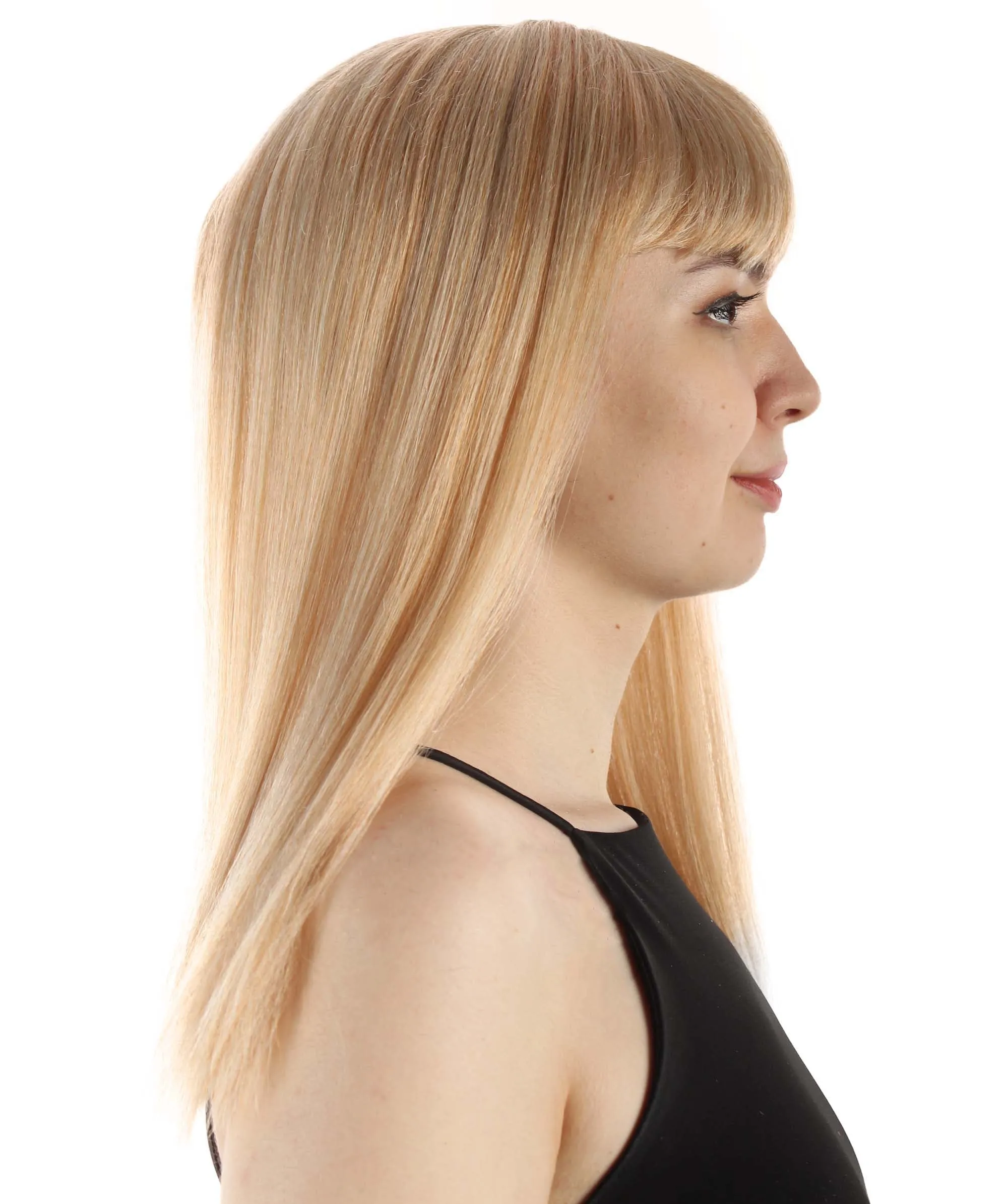 Adult Women's 18" Inch Silky Medium Straight Length Diva Wig, Multiple Color Synthetic Hair with Bangs | HPO