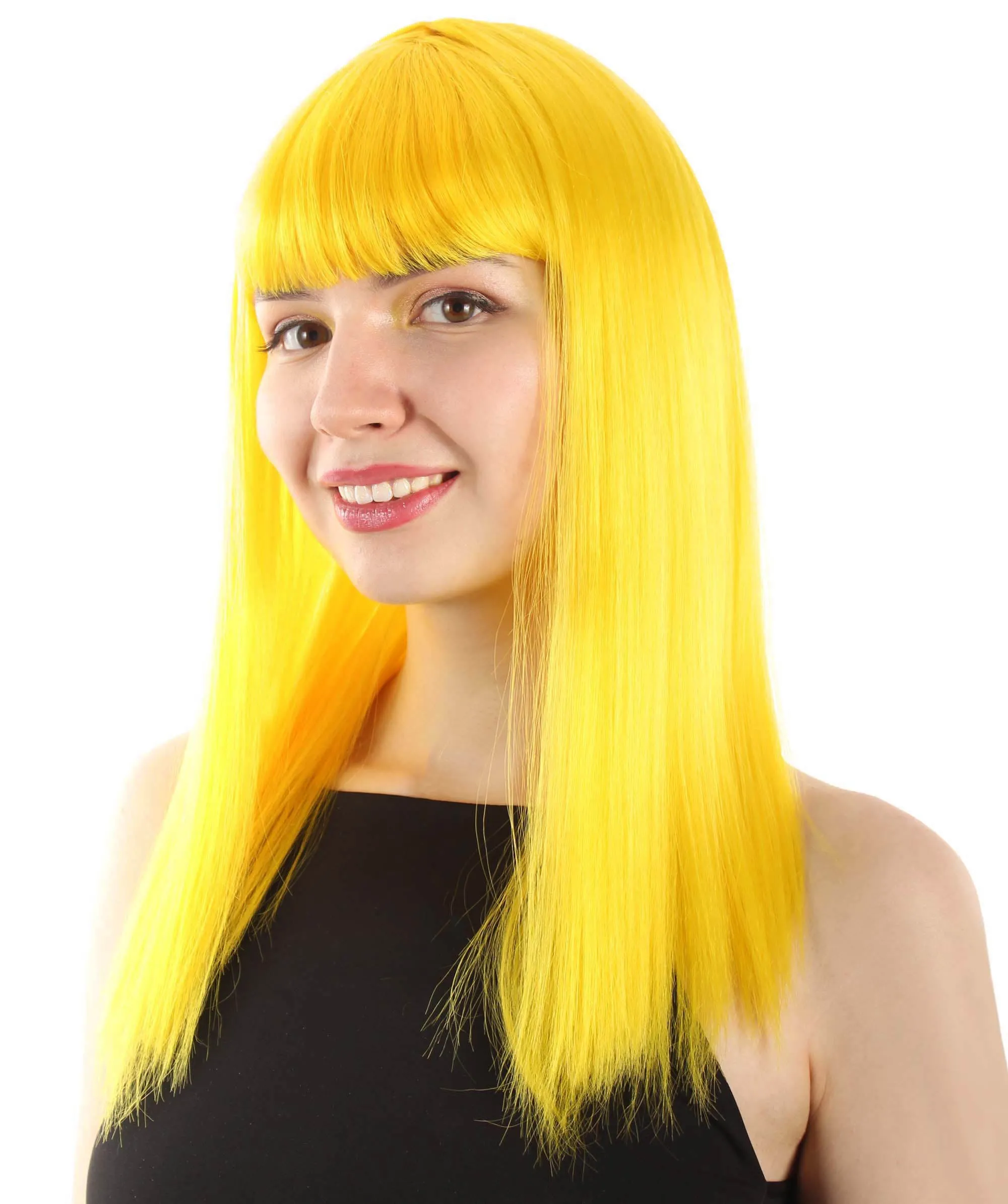 Adult Women's 18" Inch Silky Medium Straight Length Diva Wig, Multiple Color Synthetic Hair with Bangs | HPO