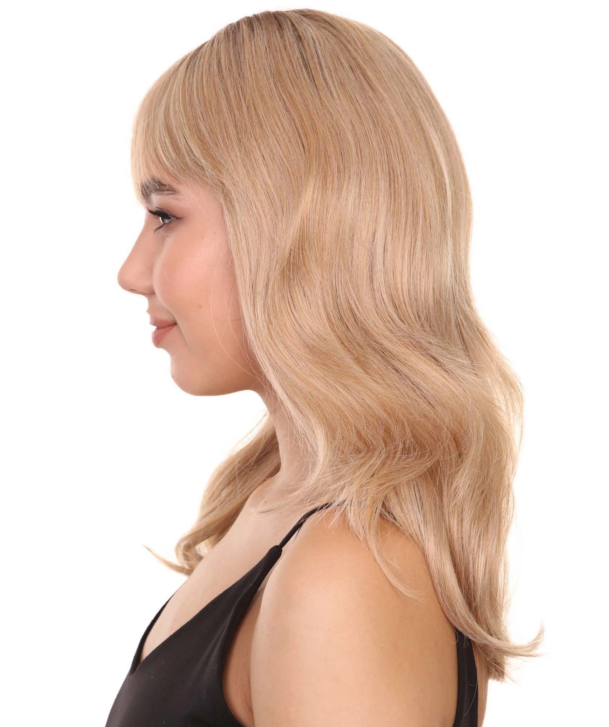Adult Women's 19" Inch Long Length Wavy Side Back Lace Natural Blonde Hairline Icon Beauty Wig, 100% Heat Resistant Fibers, Perfect for your Everyday Wear and Styling to your Expectations! | Nunique