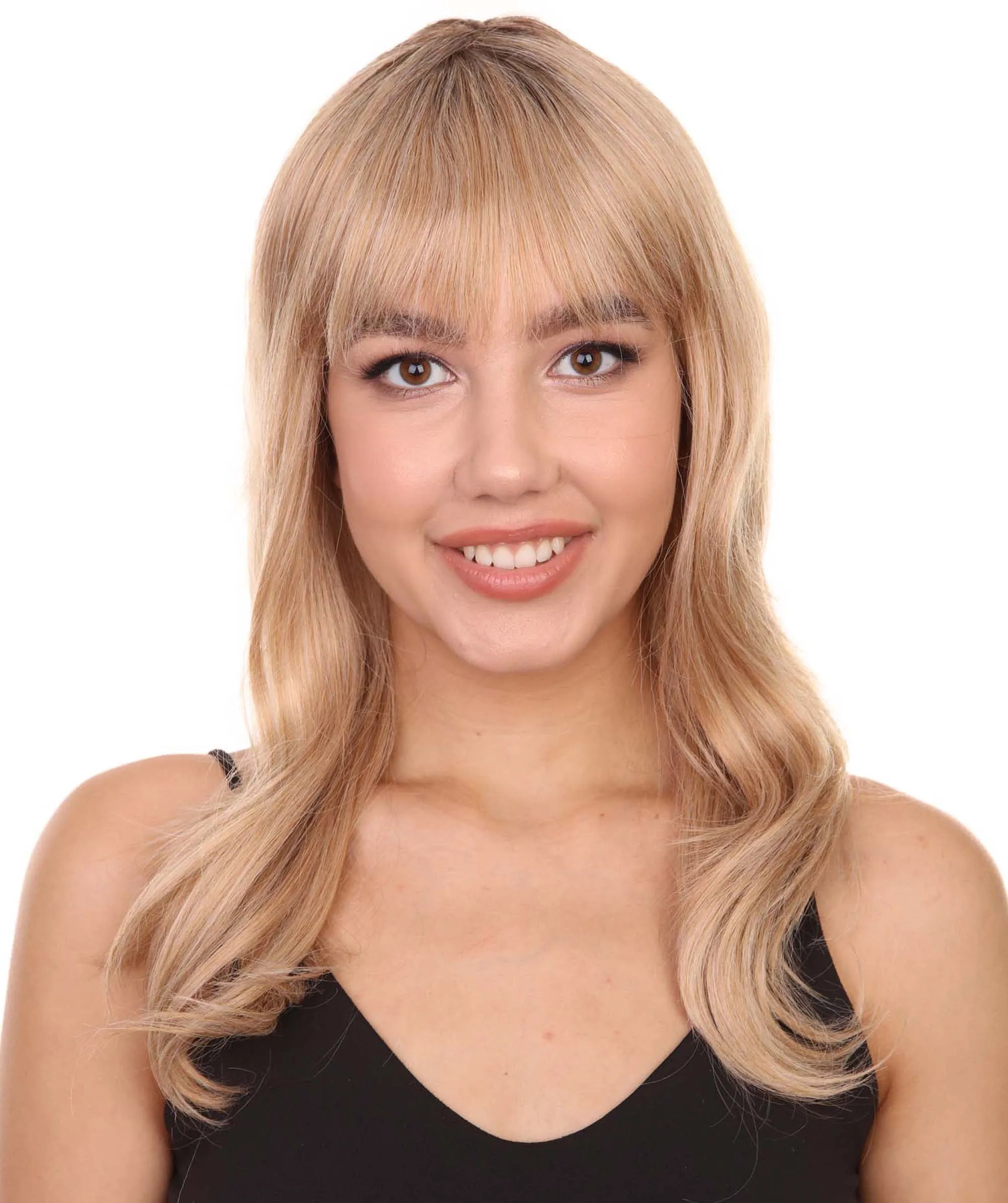 Adult Women's 19" Inch Long Length Wavy Side Back Lace Natural Blonde Hairline Icon Beauty Wig, 100% Heat Resistant Fibers, Perfect for your Everyday Wear and Styling to your Expectations! | Nunique