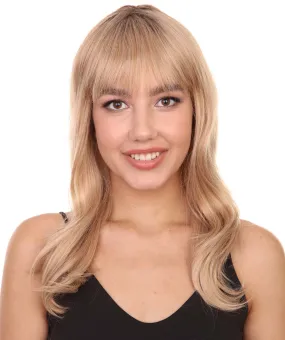 Adult Women's 19" Inch Long Length Wavy Side Back Lace Natural Blonde Hairline Icon Beauty Wig, 100% Heat Resistant Fibers, Perfect for your Everyday Wear and Styling to your Expectations! | Nunique