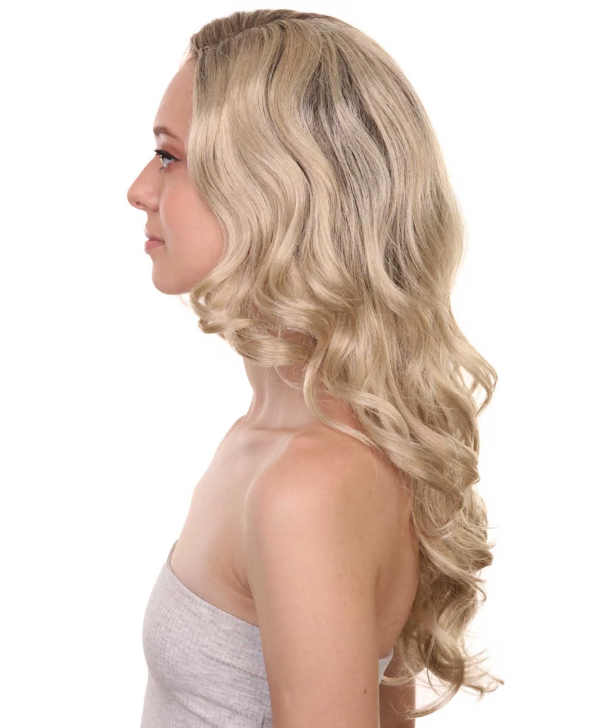 Adult Women's 23" Inch Long Length Wavy Halloween Cosplay Star Girl Super Hero Costume Wig, Synthetic Soft Fiber Hair, Capless Cap Design for Comfort and Fit! | HPO