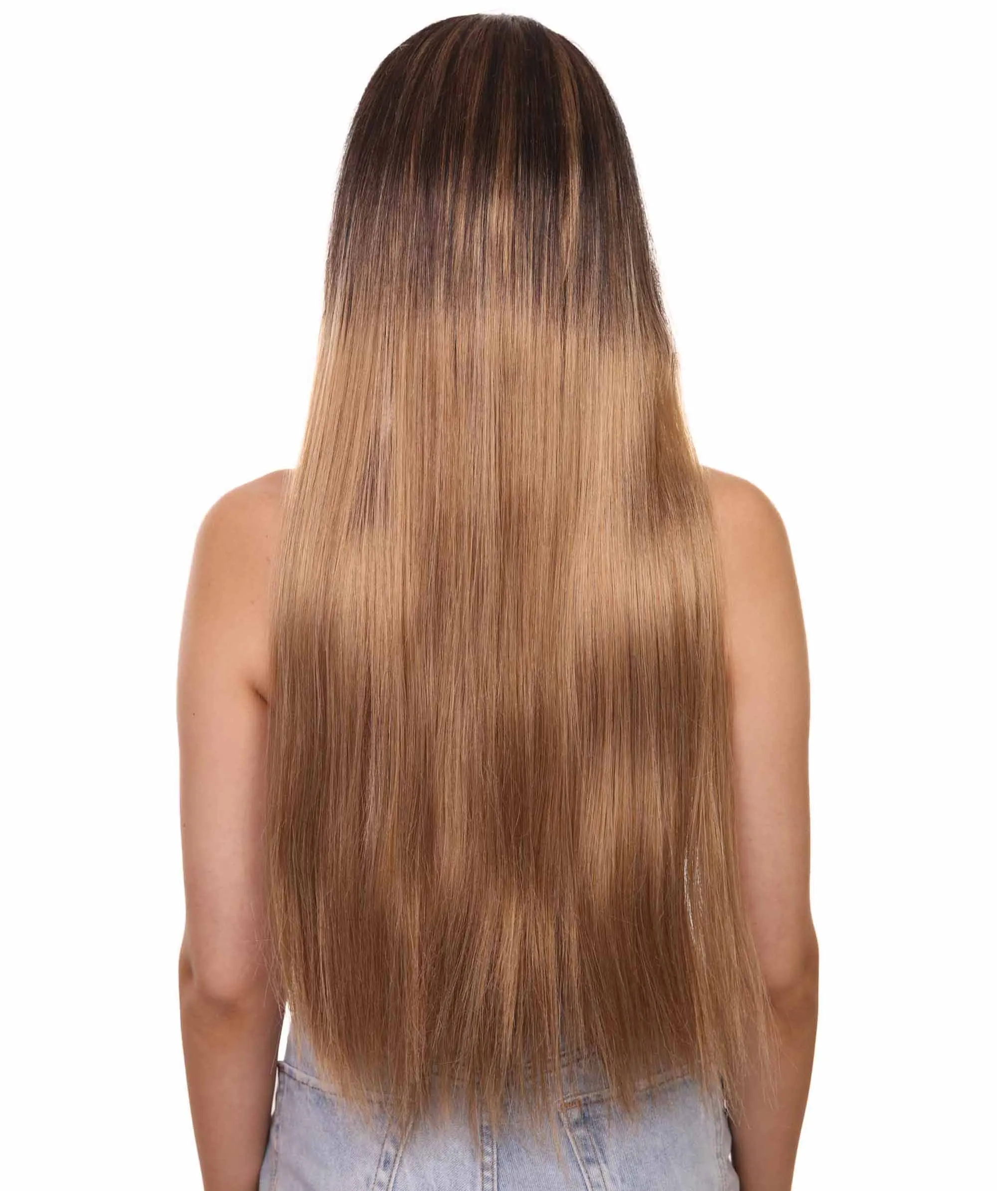 Adult Women's 32" Inch Extra Long Length Halloween Movie Girl Ombre Costume Wig, Synthetic Soft Fiber Hair, Capless Cap Design for Breathability and Comfort! , HPO