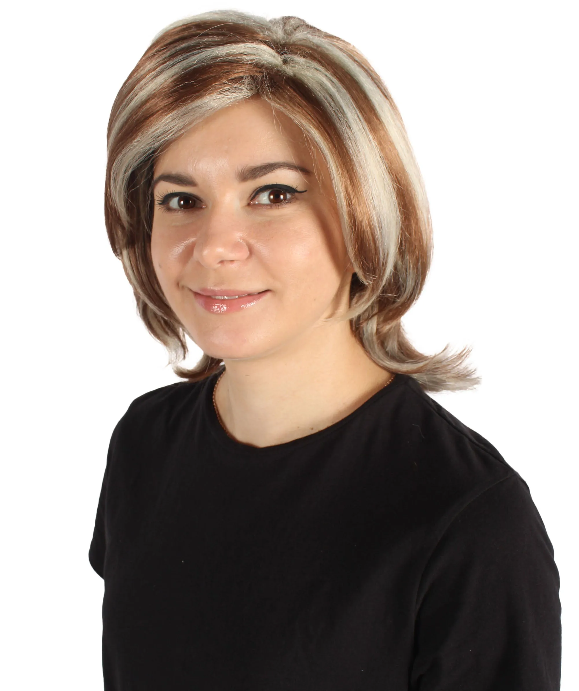 Adult Women’s 90s Sitcom Iconic Ash-blonde Side-parted Choppy Layered Bob Wig I Flame-retardant 100% Synthetic Fiber Cosplay Wig | HPO