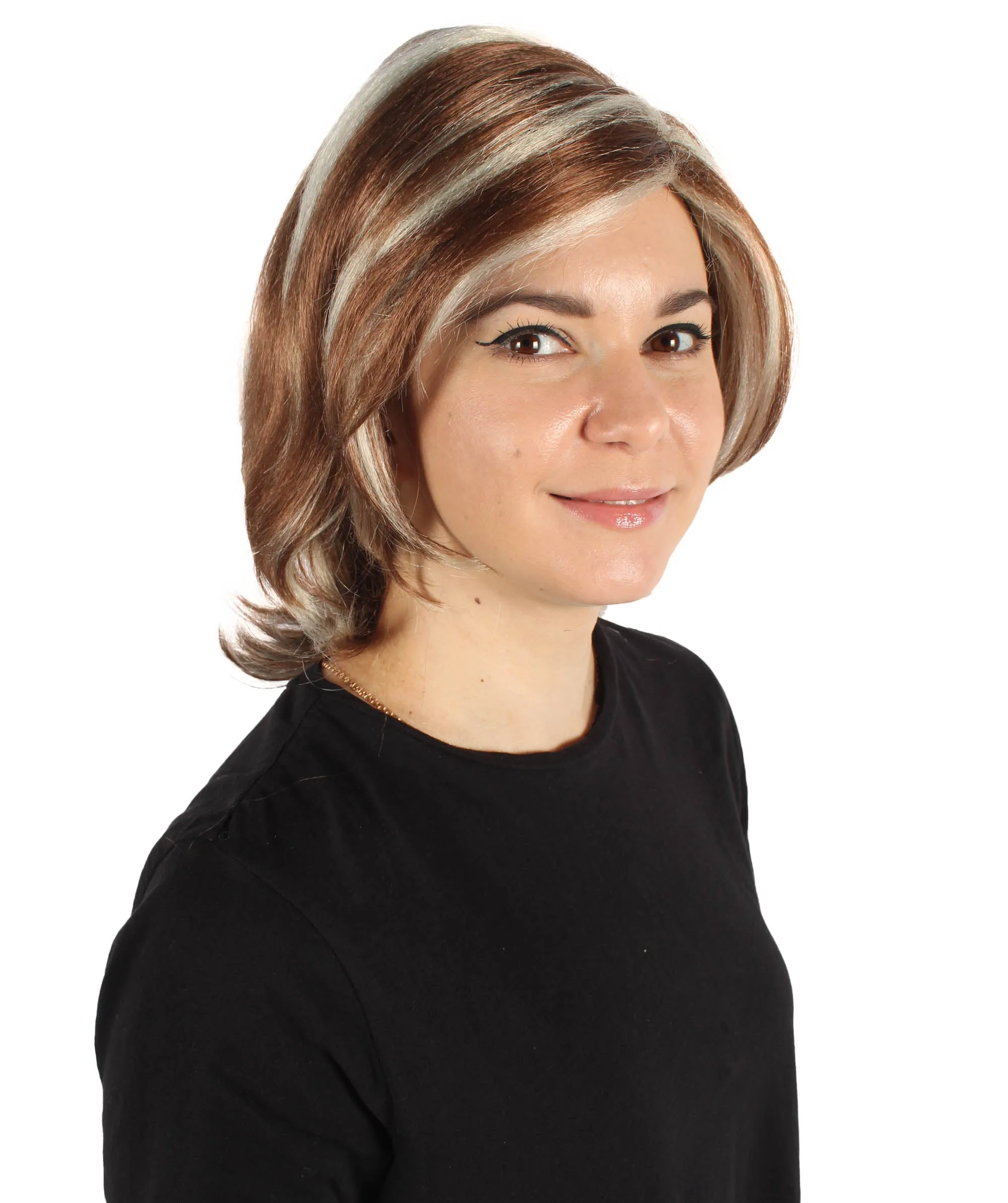 Adult Women’s 90s Sitcom Iconic Ash-blonde Side-parted Choppy Layered Bob Wig I Flame-retardant 100% Synthetic Fiber Cosplay Wig | HPO