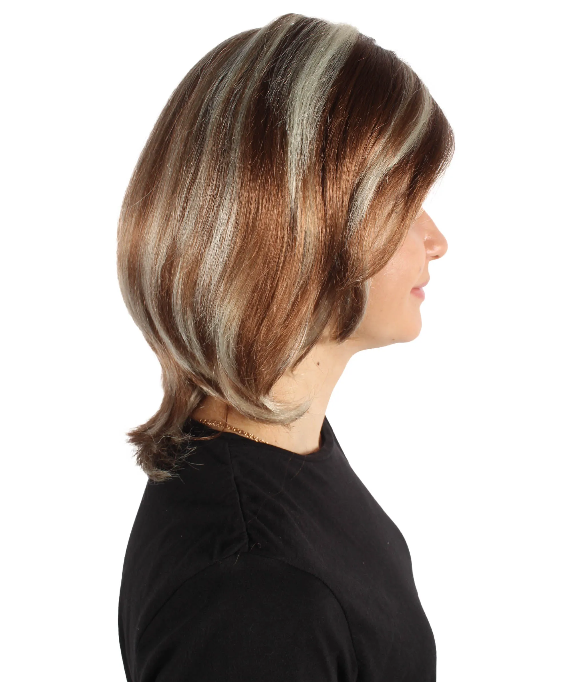 Adult Women’s 90s Sitcom Iconic Ash-blonde Side-parted Choppy Layered Bob Wig I Flame-retardant 100% Synthetic Fiber Cosplay Wig | HPO
