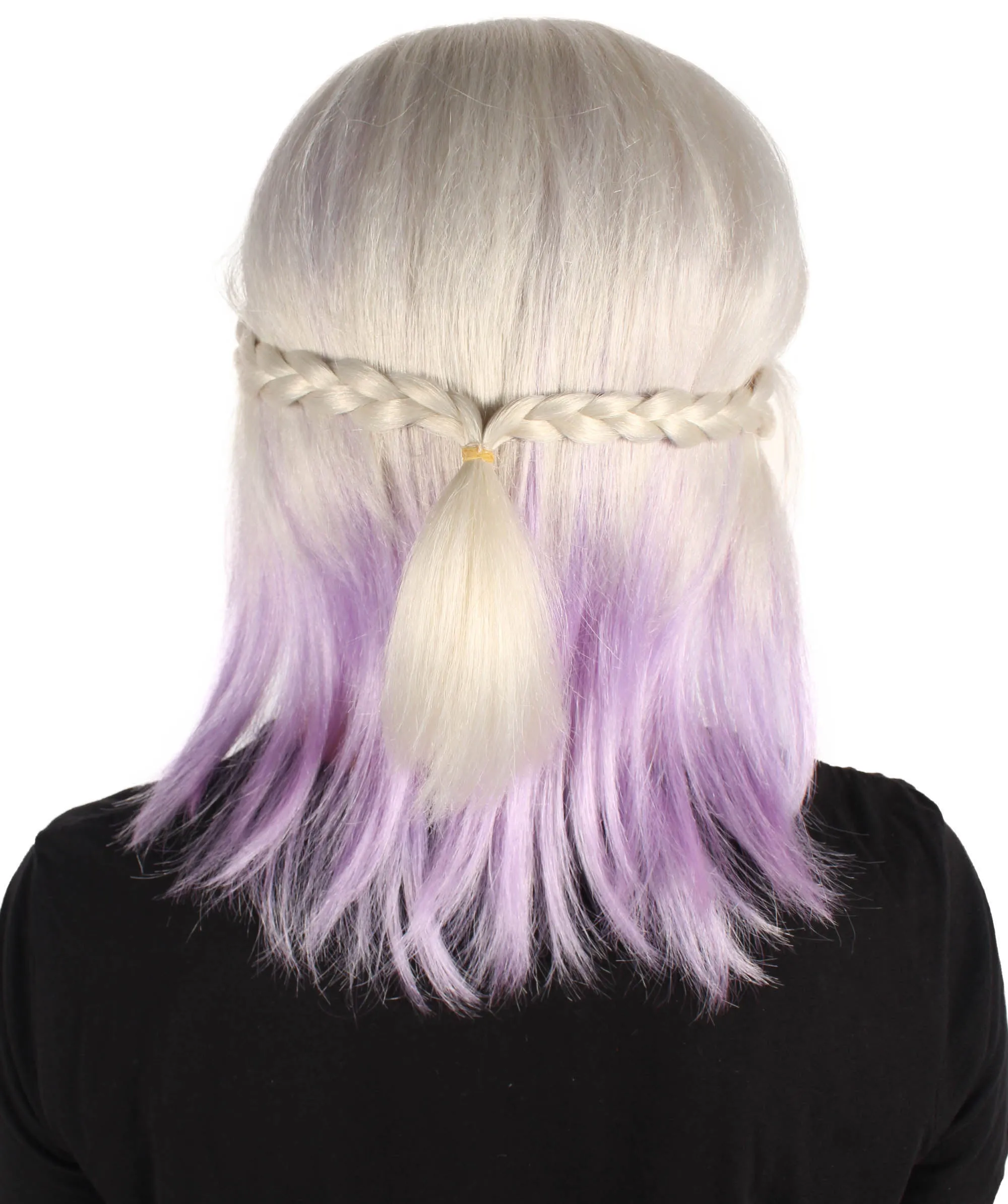 Adult Women's Blonde Purple Anime Wig | Perfect for Halloween | Flame-retardant Synthetic Fiber