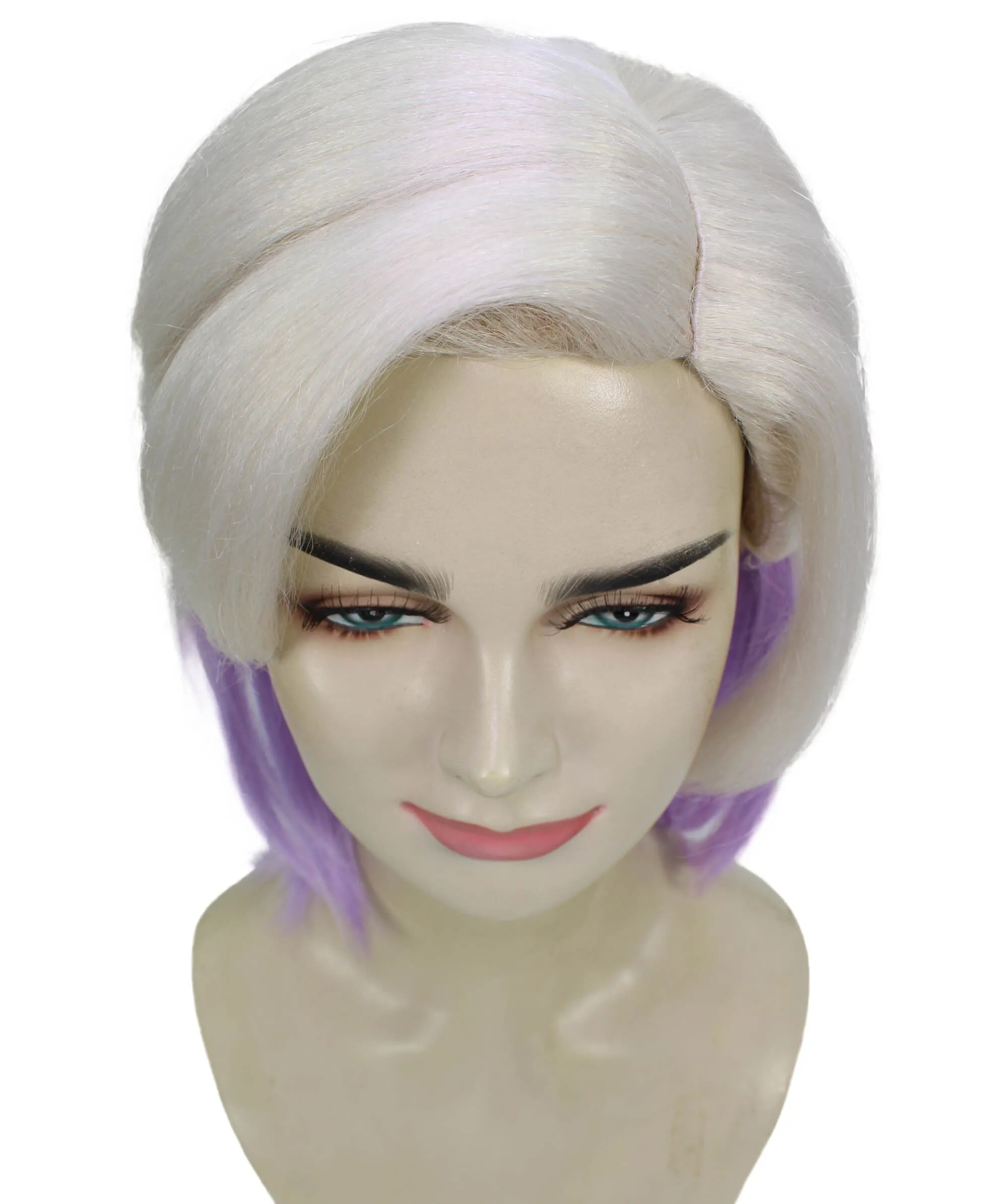 Adult Women's Blonde Purple Anime Wig | Perfect for Halloween | Flame-retardant Synthetic Fiber