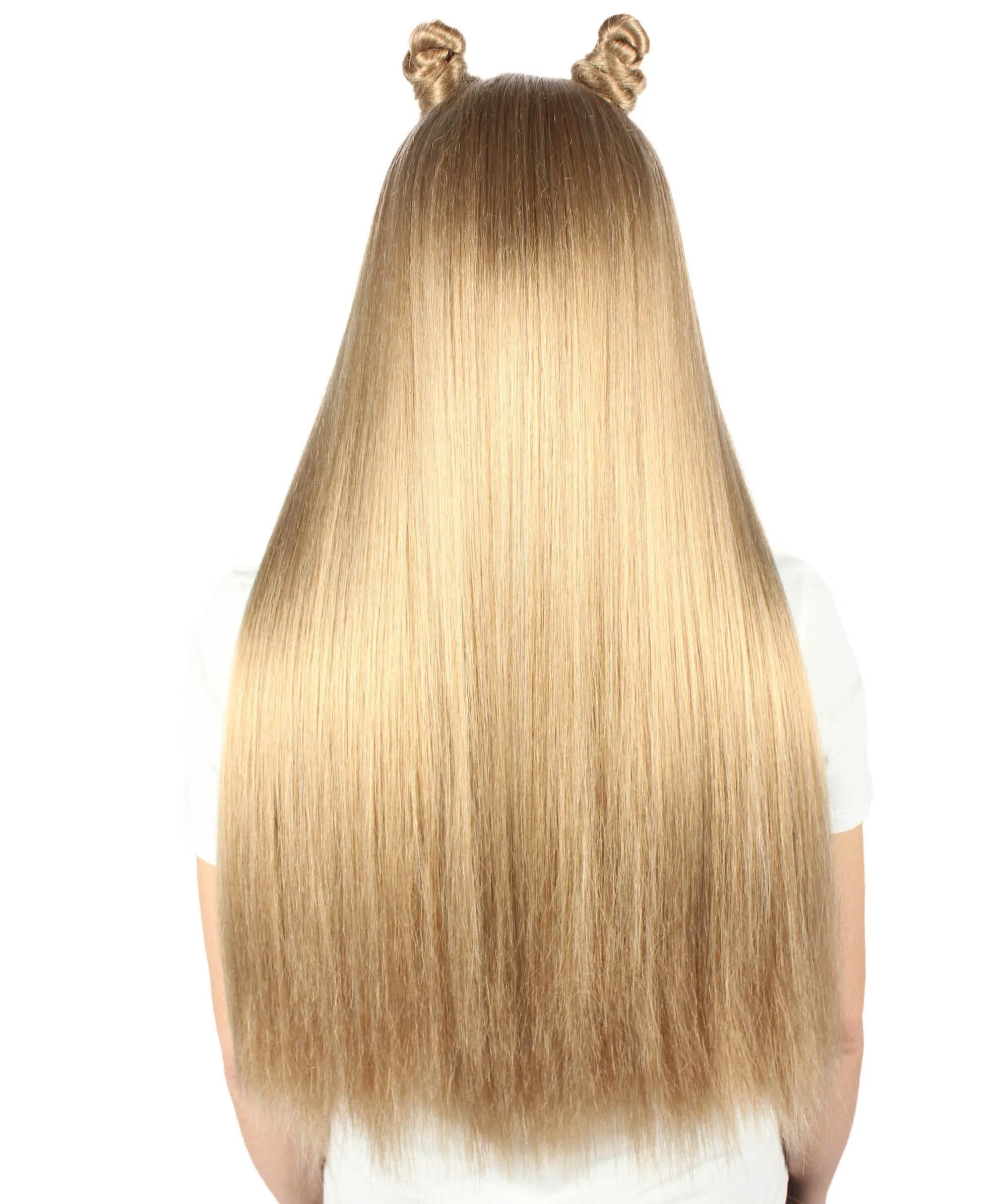 Adult Women's Blonde Wig with Buns, Best for Halloween, Flame-retardant Synthetic Fiber